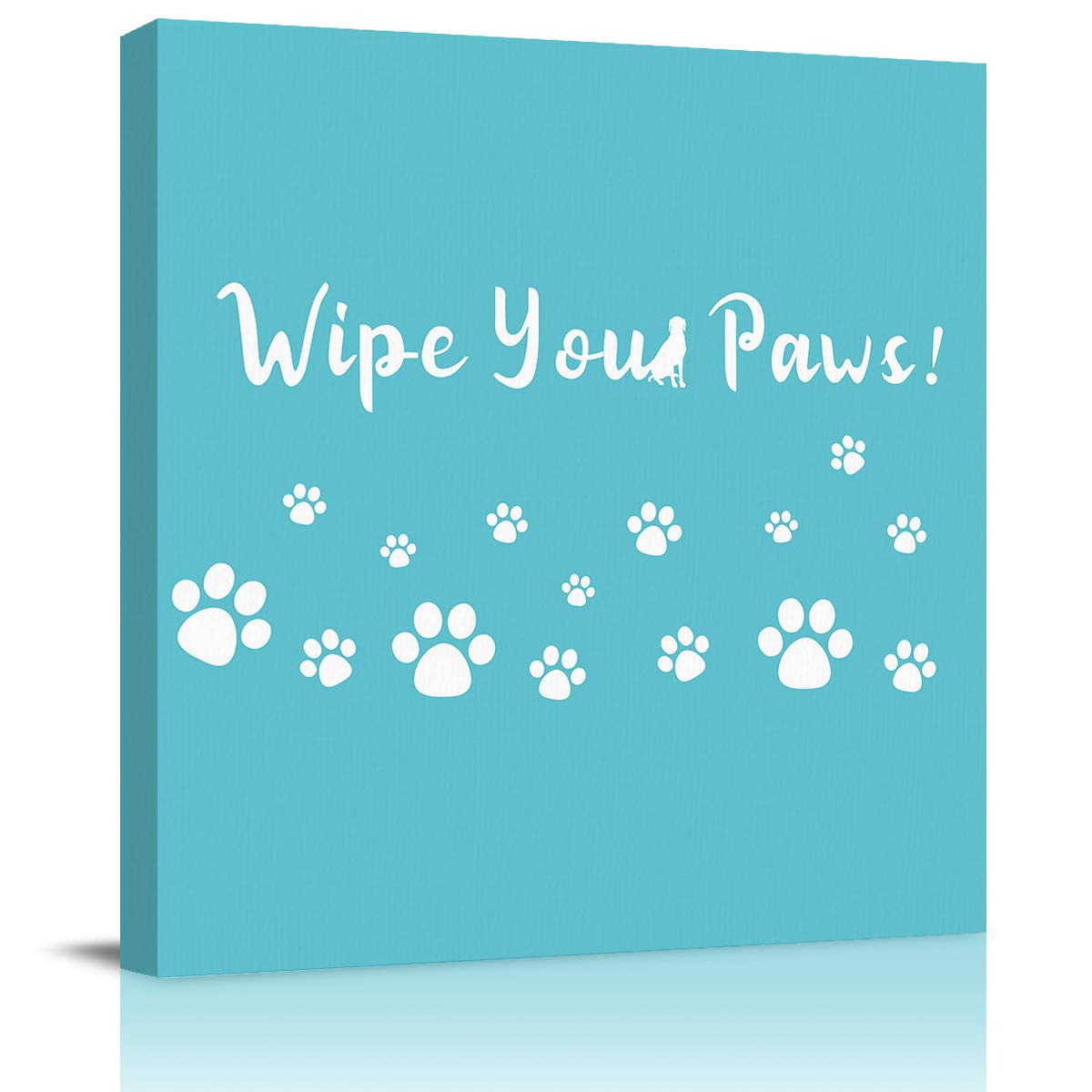 Dachshund Footprints Canvas Wall Art - Framed Abstract Dog Painting Print for Bedroom, Bathroom & Kitchen Decor - Ready to Hang Gift (24x24 Inches) - Perfect for Pet Lovers & Modern Home Decor