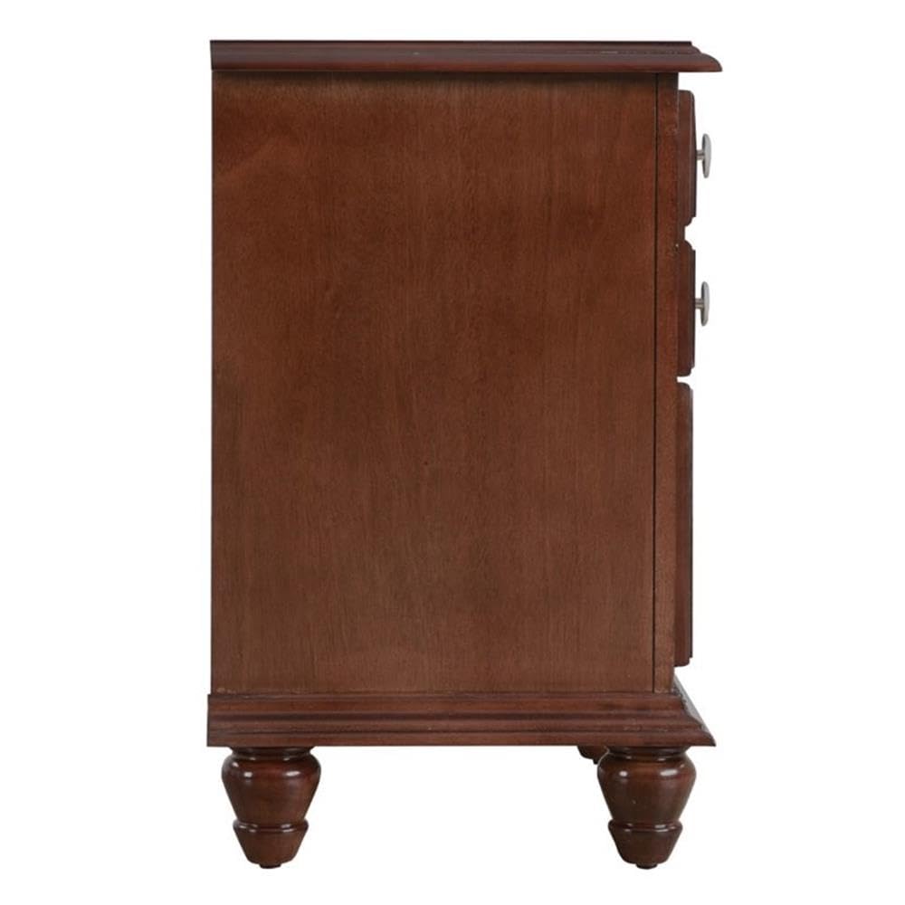 Glory Furniture Summit 2-Drawer Nightstand in Cappuccino Finish - Stylish Bedside Table for Bedroom Decor & Storage