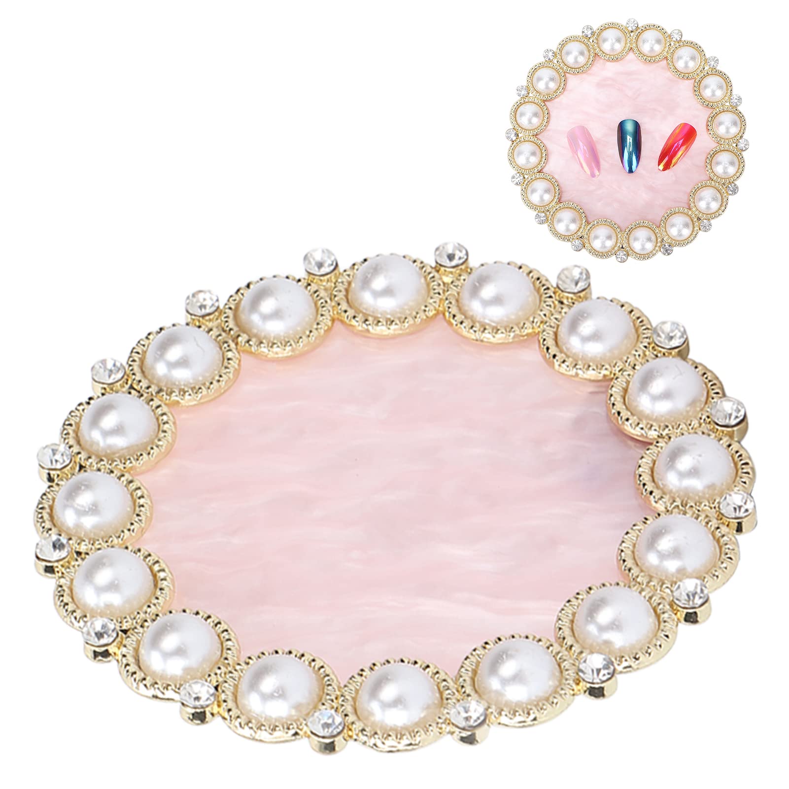 Golden Edge Nail Art Display Board - Professional Manicure Stand for Nail Salon & Home Use | Nail Art Palettes Holder with Golden Foundation | Perfect for Nail Artists, DIY Enthusiasts & Beauty Professionals
