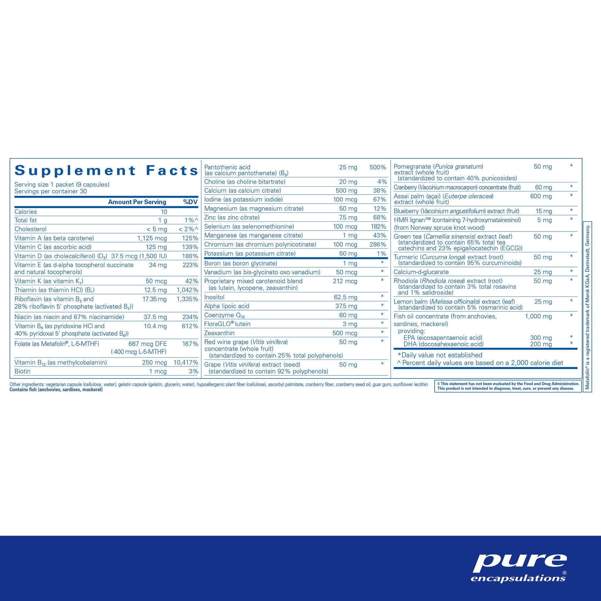 Pure Encapsulations Women's Pure Pack Multivitamin Supplement - Daily Nutrition for Women's Health & Wellness | Perfect for Busy Professionals & Active Lifestyles