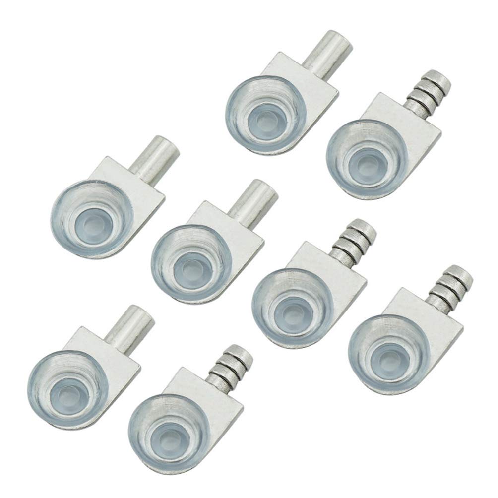 30 Pcs 5mm Heavy Duty Shelf Pegs - Spoon Shaped Glass Cabinet Supports with Suction Cups (2 Styles) | Durable Shelf Holders for Kitchen, Bathroom & Display Cabinets