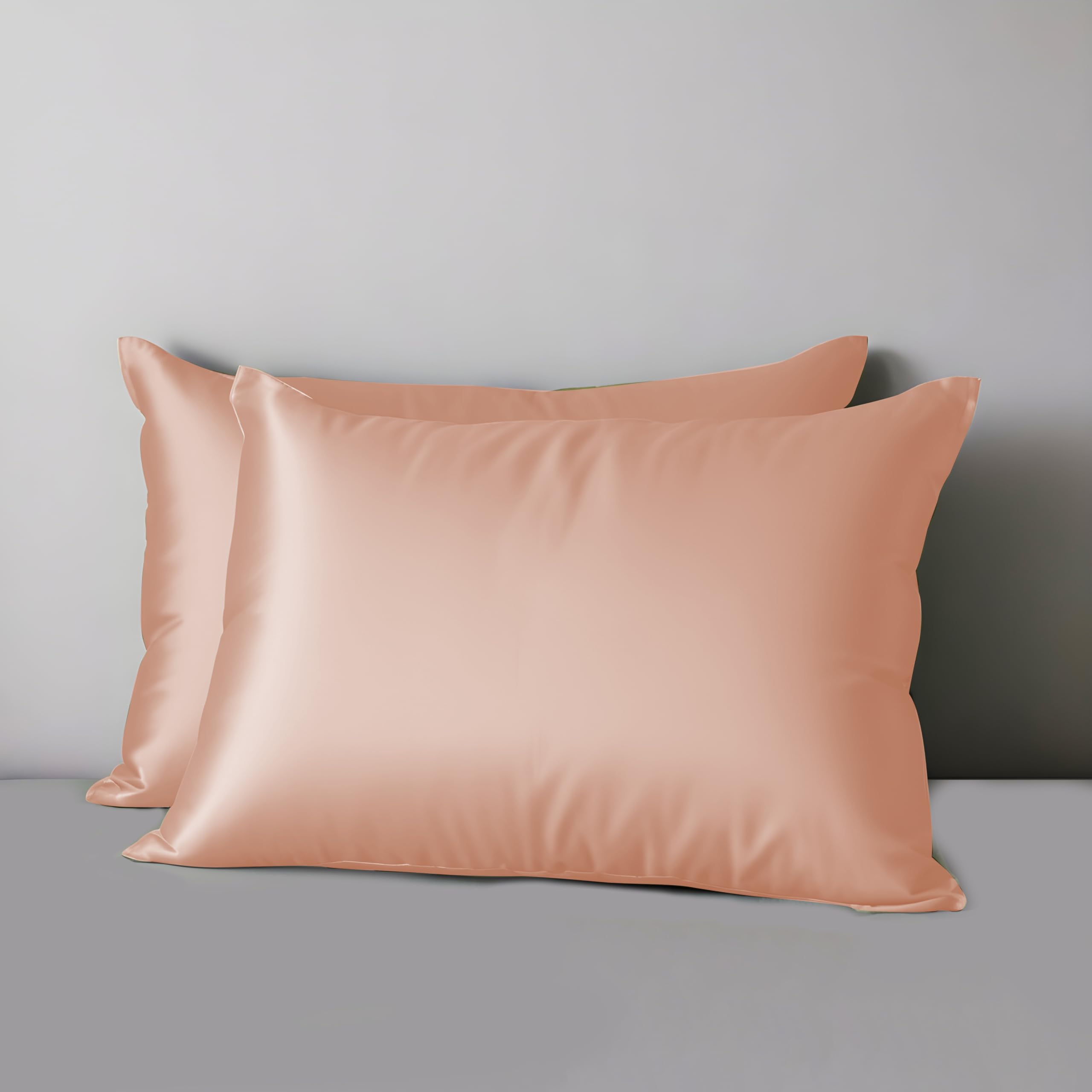 Premium Eucalyptus Tencel Pillowcase Set of 2 - Standard 20x30 Inch Cooling Pillow Covers for Hair & Skin Care - Soft Breathable Lyocell Silk Pillowcases with Envelope Closure (Rose Gold) - Perfect for Hot Sleepers & Sensitive Skin