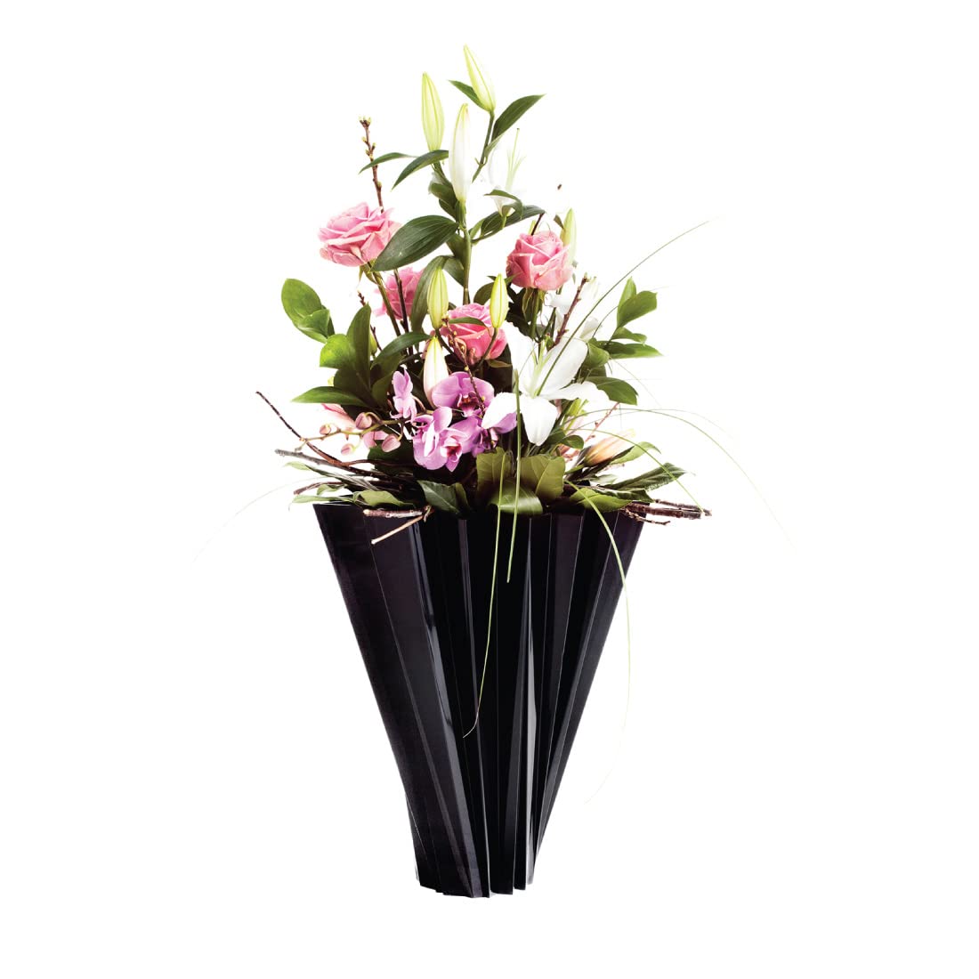 Kartell Shanghai Vase by Mario Bellini - Matte Glossy White Ceramic Home Decor Vase - Perfect for Living Room, Dining Table & Wedding Centerpieces (Pack of 1)