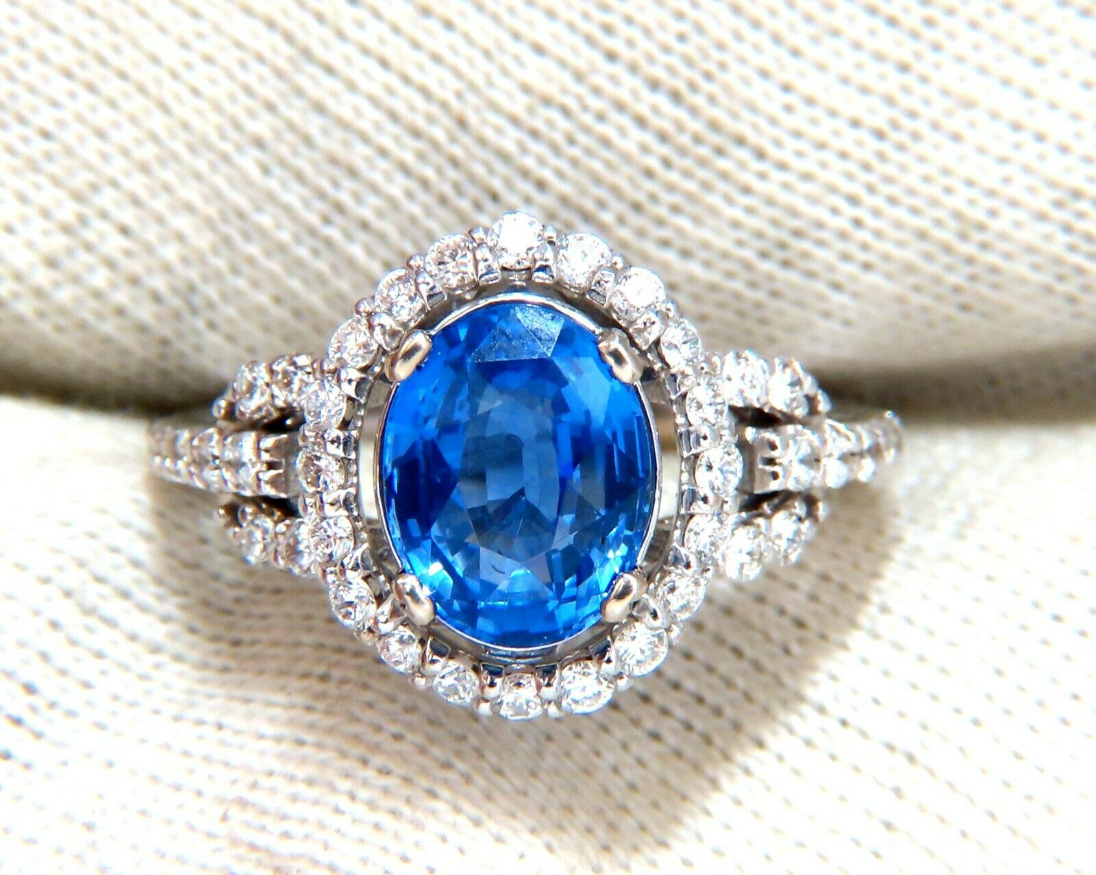 GIA Certified 3.30ct Natural No Heat Sapphire Diamond Ring in 14K Gold - Perfect for Engagement, Wedding & Anniversary Gifts