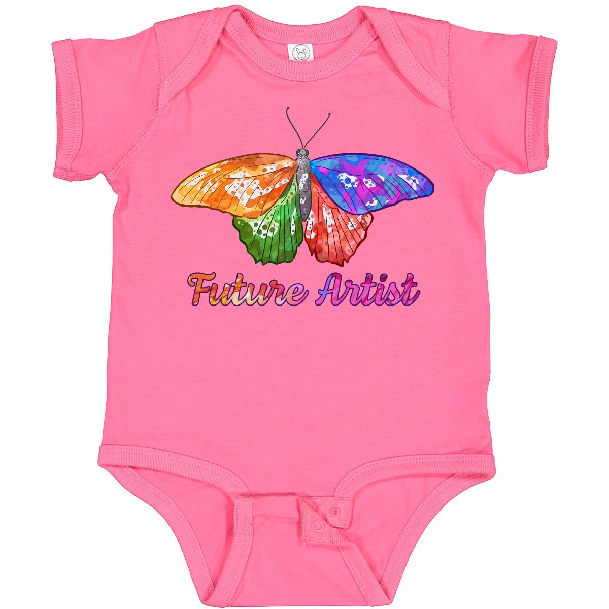 Inktastic Future Artist Colorful Butterfly Baby Bodysuit - Soft Cotton Onesie for Newborns & Infants, Perfect for Playtime, Photo Shoots & Everyday Wear