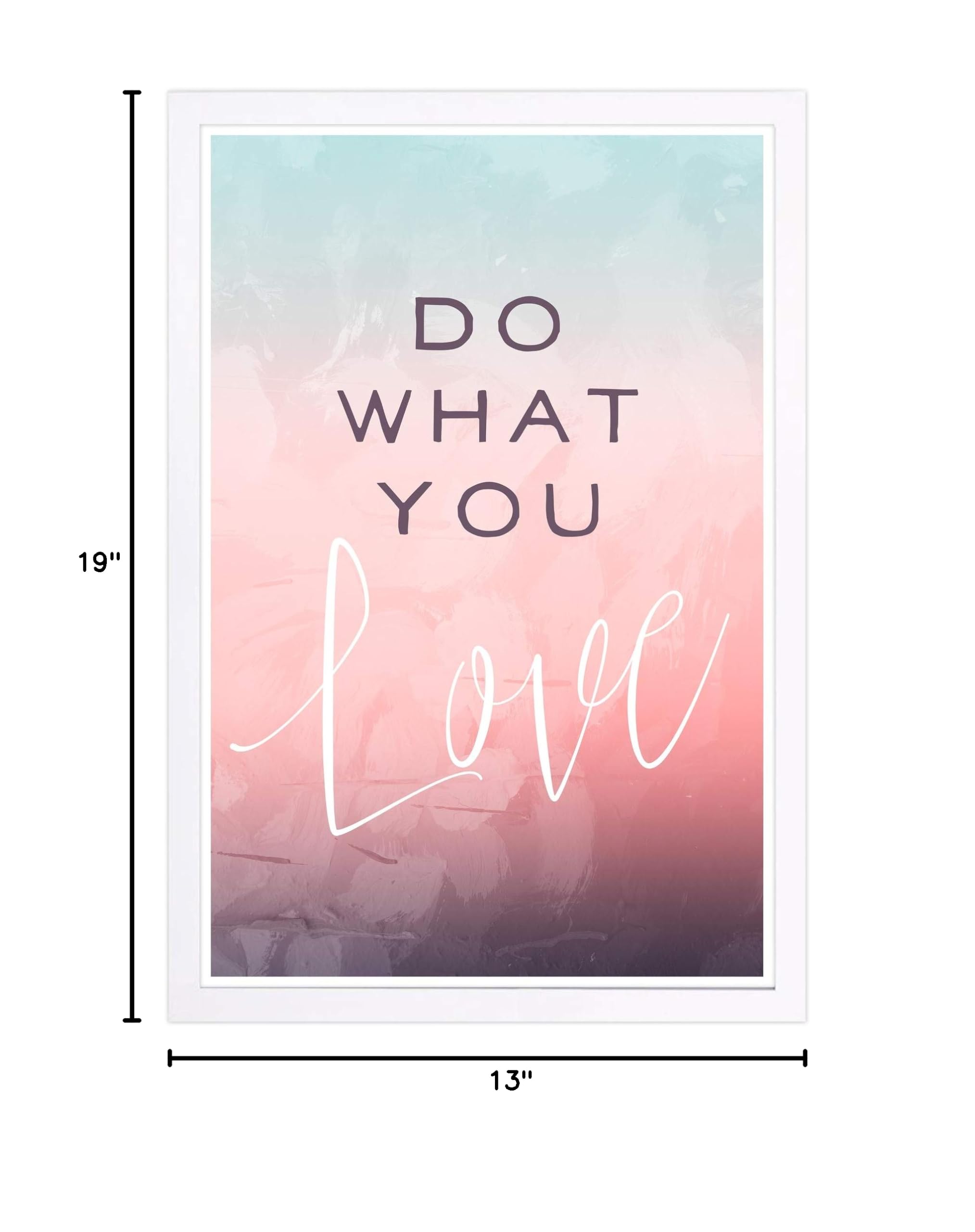 Wynwood Studio 'Do What You Love' Framed Wall Art Print - Inspirational Typography Quote Home Decor - 13x19 Inches Pink & Blue - Perfect for Living Room, Bedroom or Office Decor