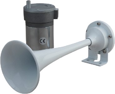 MAXBLAST Brass Trumpet AIR Horn for Boats & Trucks - Loud 150dB Safety Warning Device - SEA-Dog Marine Grade (White) - Perfect for Emergency Alerts, Sporting Events & Vehicle Safety