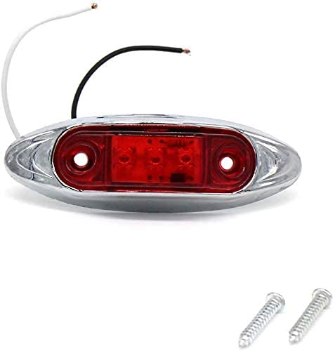 10 Pcs 10-30V Mini 3LED Car Side Marker Lights - Red Front Rear Position Lamps for Trucks, SUVs & Trailers - Enhance Visibility & Safety in Night Driving