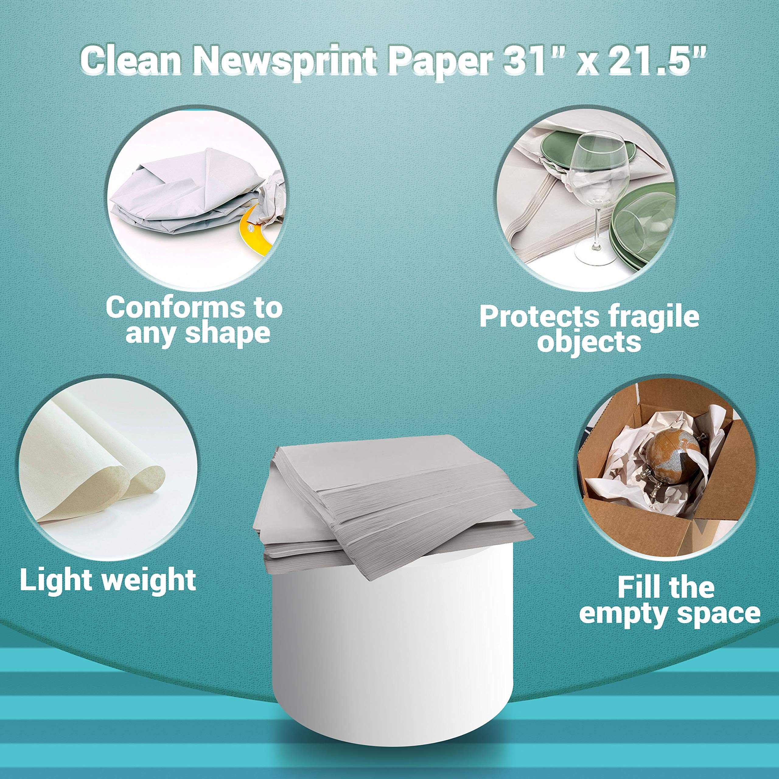 APQ White Newsprint Packing Paper - 31