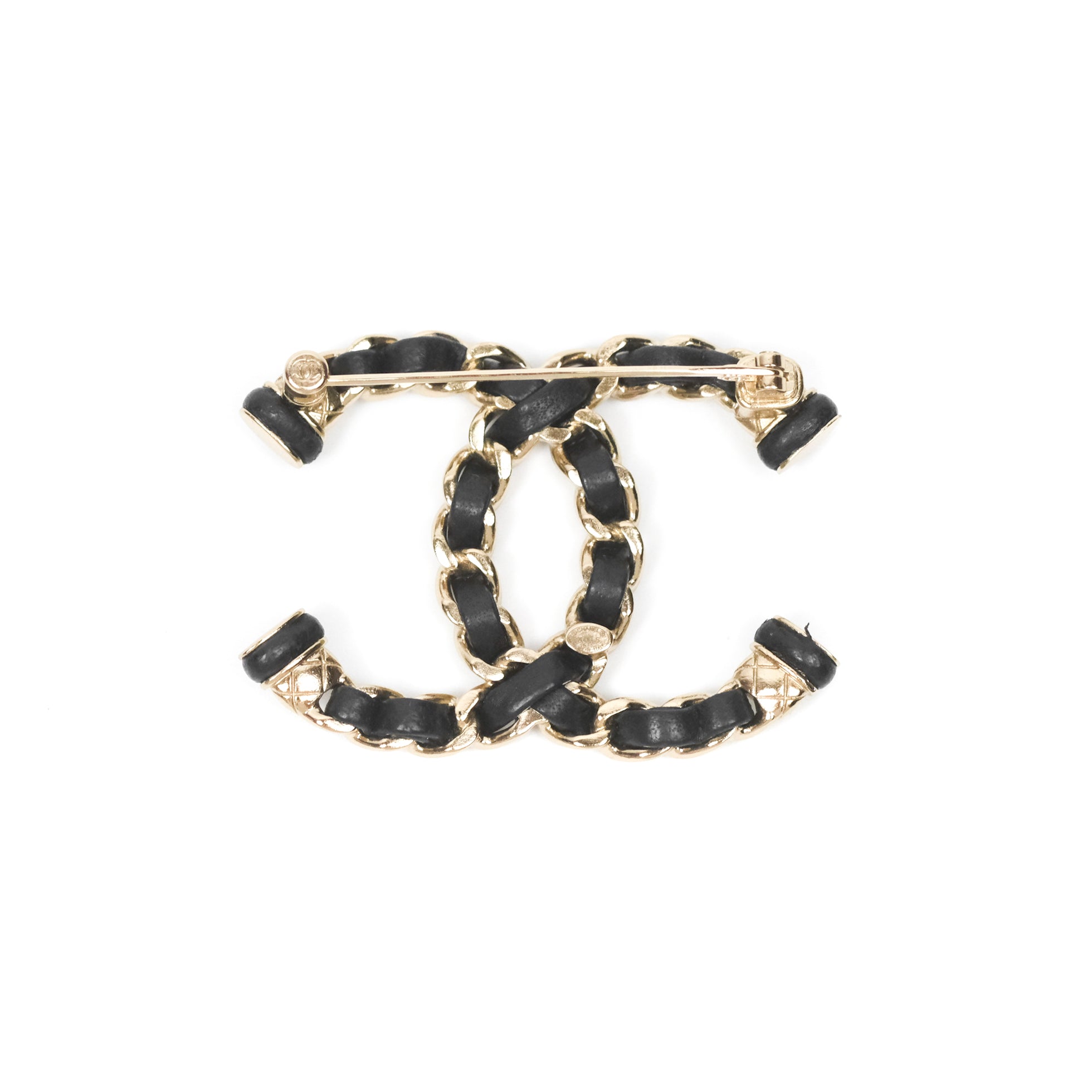 Chanel CC Black Lambskin Brooch in Gold Tone - Elegant Luxury Pin for Women - Perfect for Jackets, Bags, and Special Occasions