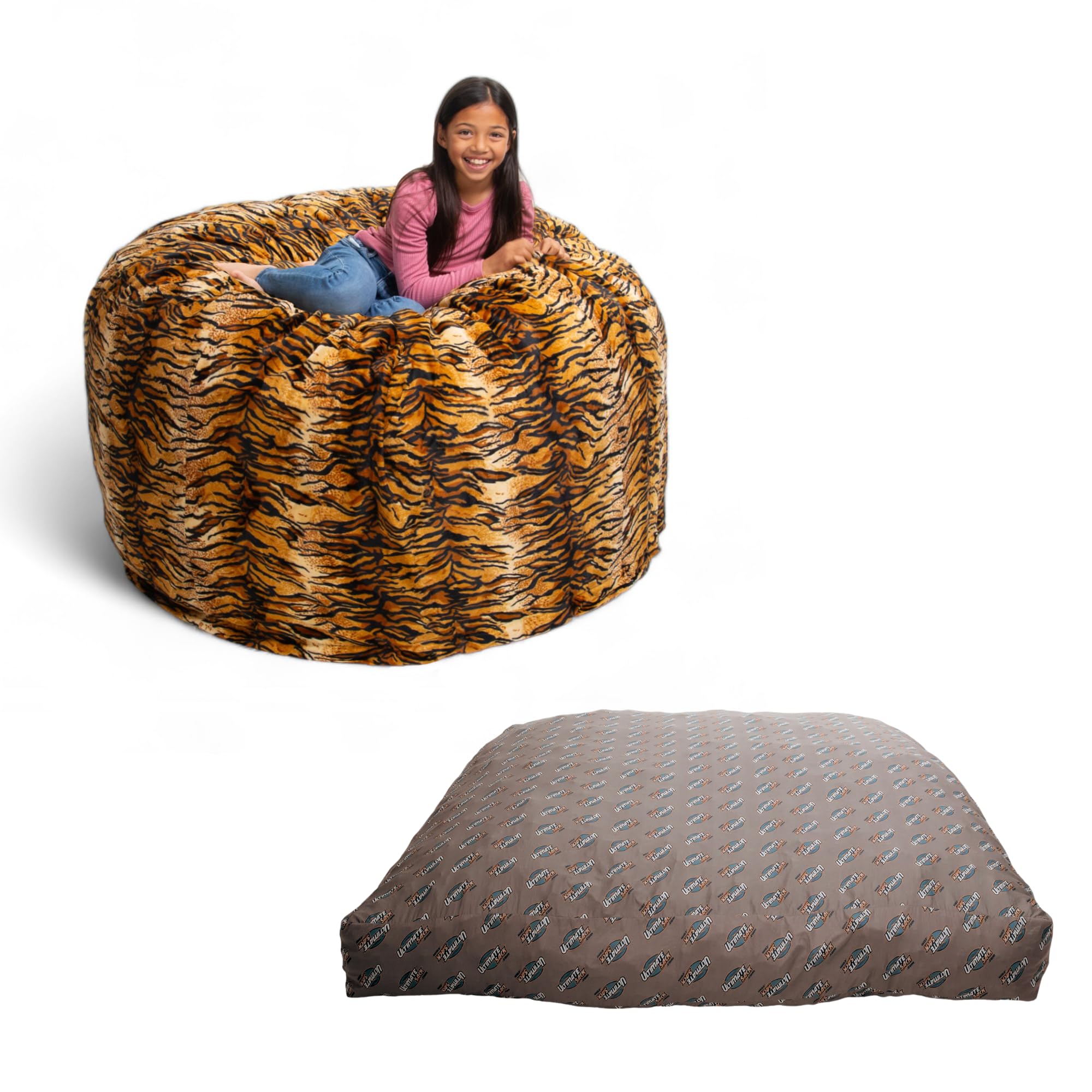 ULTIMATE SACK Convertible Bean Bag Chair - 3-in-1 Cozy Sleeper, Sofa Bed & Futon Alternative - Comfortable & Stylish Furniture for Living Room, Bedroom, Dorm or Guest Room - Perfect for Lounging, Napping & Small Space Living