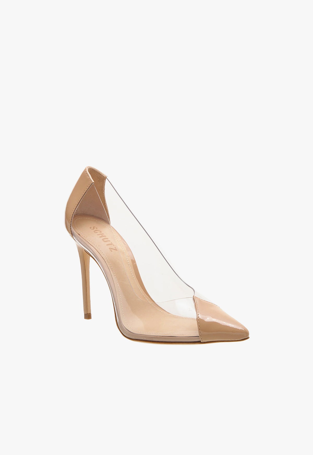 CENDI PS18 Women's High Heel Pumps - Pointed Toe Stiletto Shoes with Vinyl Patent Leather for Office, Party & Evening Wear - Comfortable Dress Heels for Women