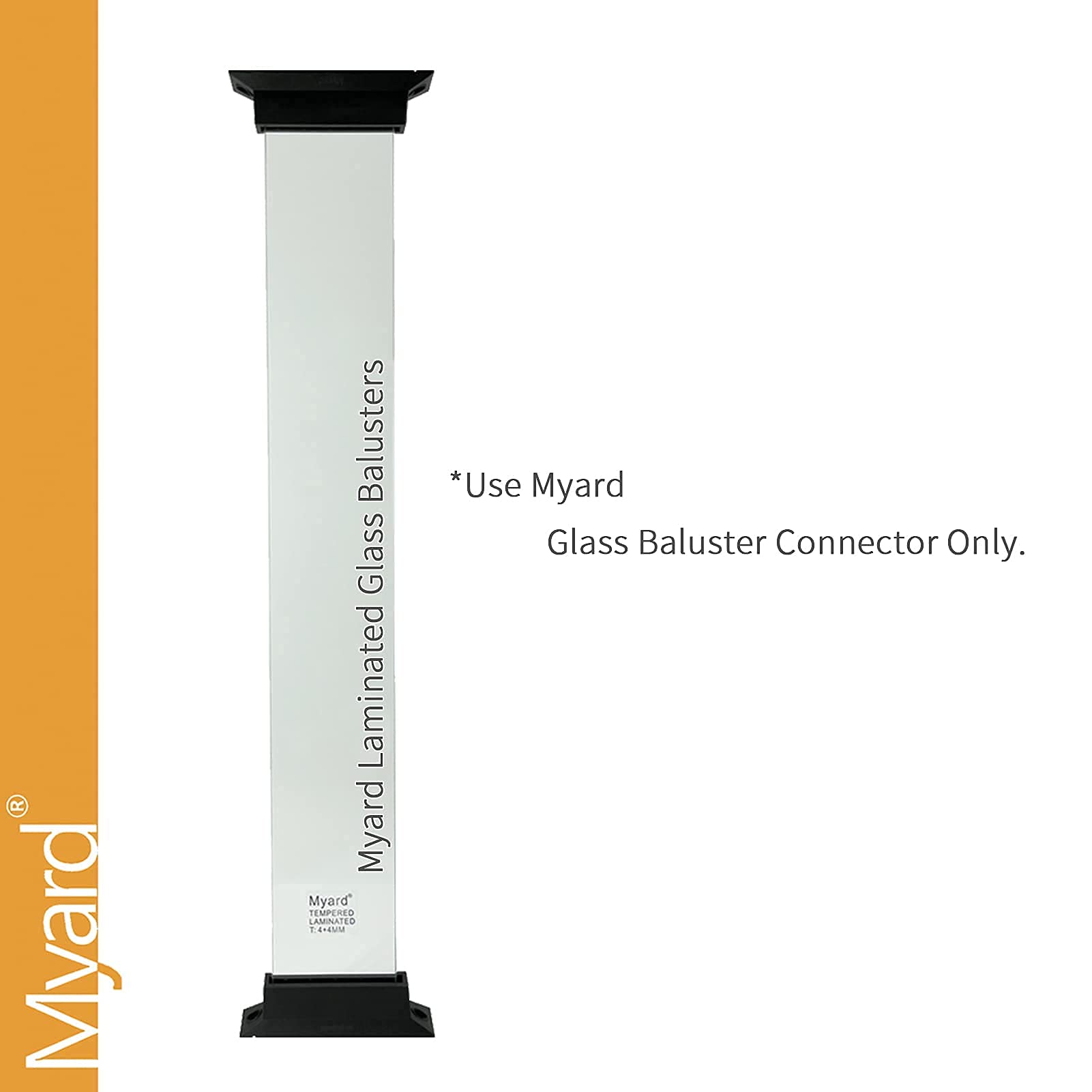 5-Pack 29 Inch Tempered Glass Balusters with 10-Pack Railing Clamps - Shatterproof Safety Glass for Staircase, Deck, Porch, Fence & Outdoor Railings - Perfect for Modern Homes, Villas & Commercial Spaces