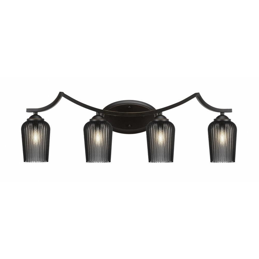 Zilo 4-Light Bathroom Vanity Light Fixture - Dark Granite Finish (554-DG-4252) - Perfect for Modern Bathroom, Powder Room & Dressing Area Lighting