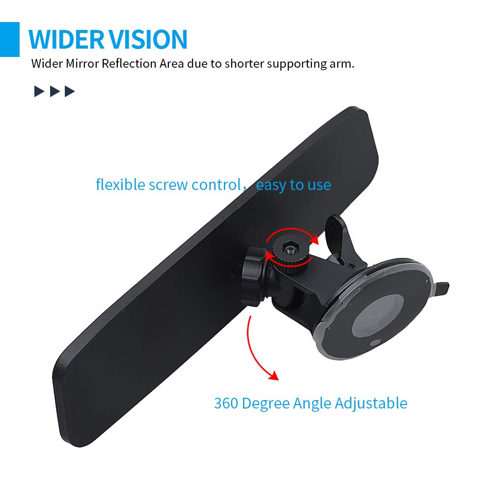 Adjustable Car Rear View Mirror - Universal Child Safety Mirror for Cars, Trucks & SUVs - 9.64 x 2.6 Inch Blue Interior Mirror - Perfect for Baby Monitoring & Backseat Visibility