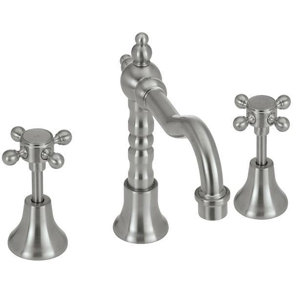 Fienza 336101BN Lillian Shepherds Crook Bathroom Faucet Set with Pop-Up Drain, Brushed Nickel Finish - Perfect for Modern Bathroom Vanities and Powder Rooms