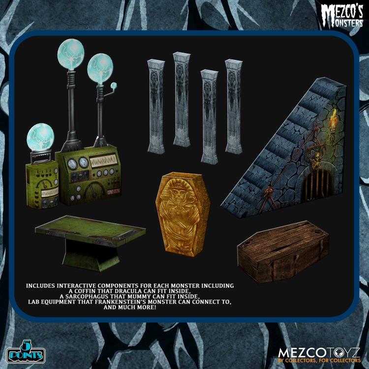 Mezco Monsters 5 Points Tower of Fear Deluxe Boxed Set Action Figure - Horror Collectible for Display & Scary Movie Nights