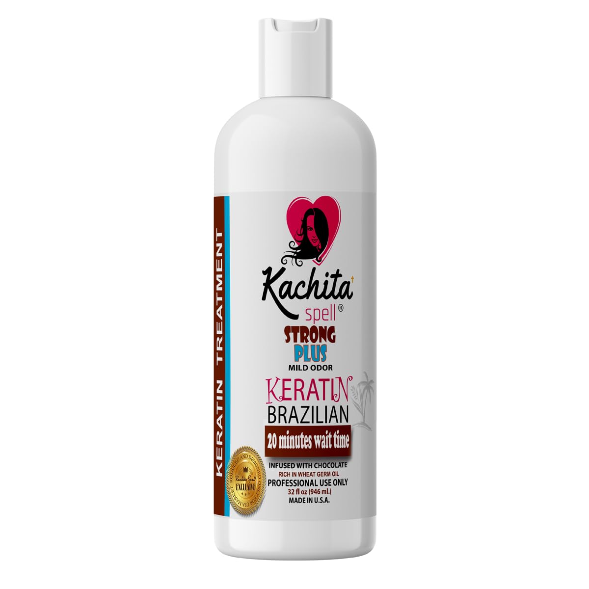 Brazilian Keratin Blowout Treatment Kit - Kachita Spell Chocolate 32 fl oz with Keratin Shampoo & Conditioner Set for Smooth, Frizz-Free Hair | Salon-Quality at Home | Perfect for Damaged Hair Repair & Styling
