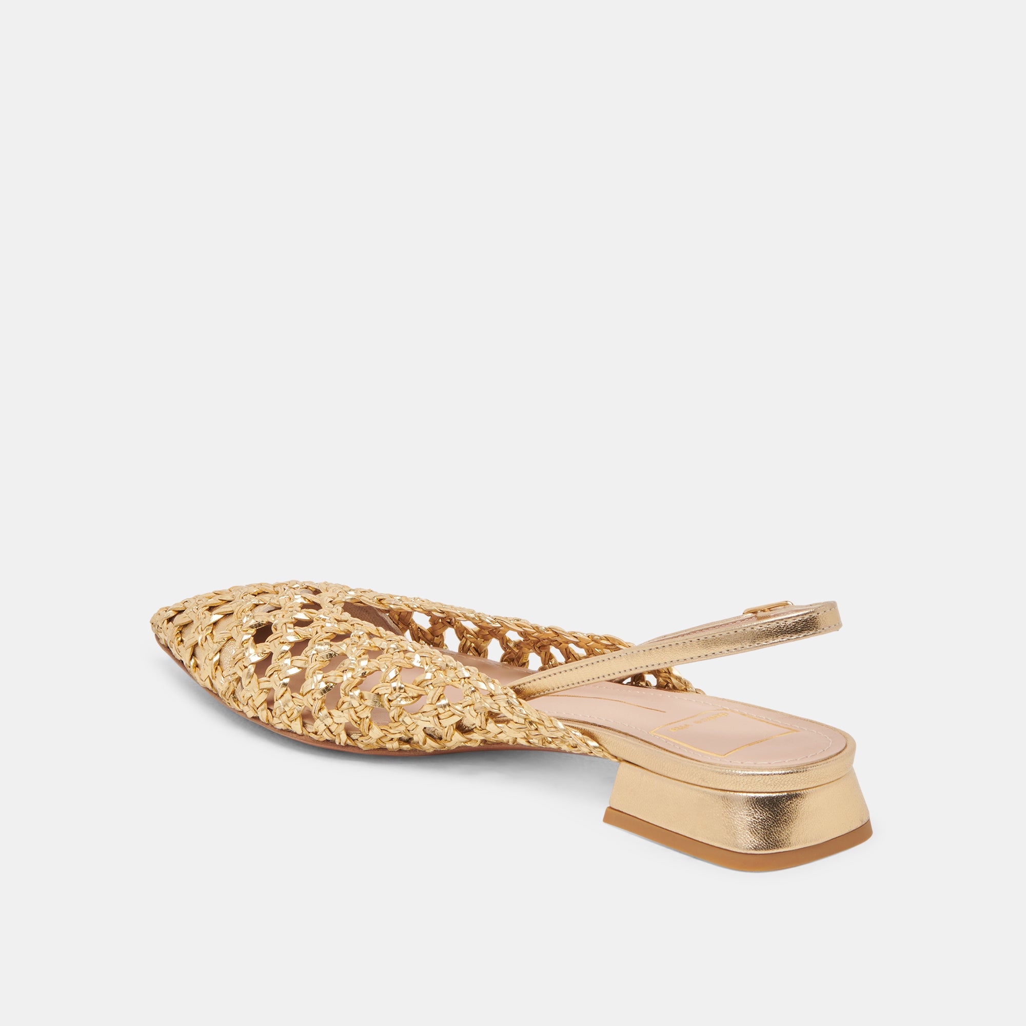 CYNDI Women's Gold Woven Flat Shoes - Comfortable Casual Loafers for Work, Office & Everyday Wear
