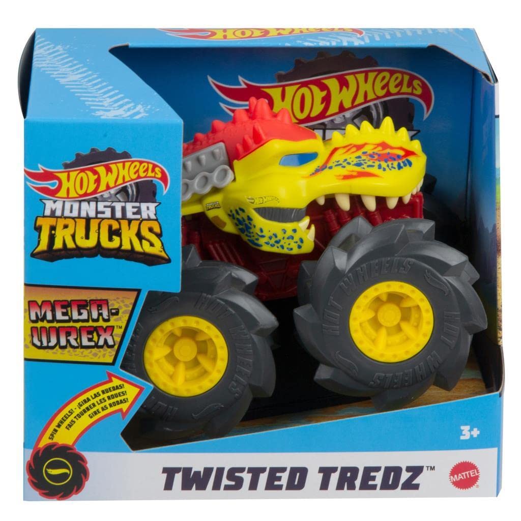 Hot Wheels Monster Trucks 1:43 Scale Die-Cast Toy Car - Twisted Tredz Mega Wrex - Collectible Vehicle for Kids & Adults - Perfect for Play, Display & Gifting
