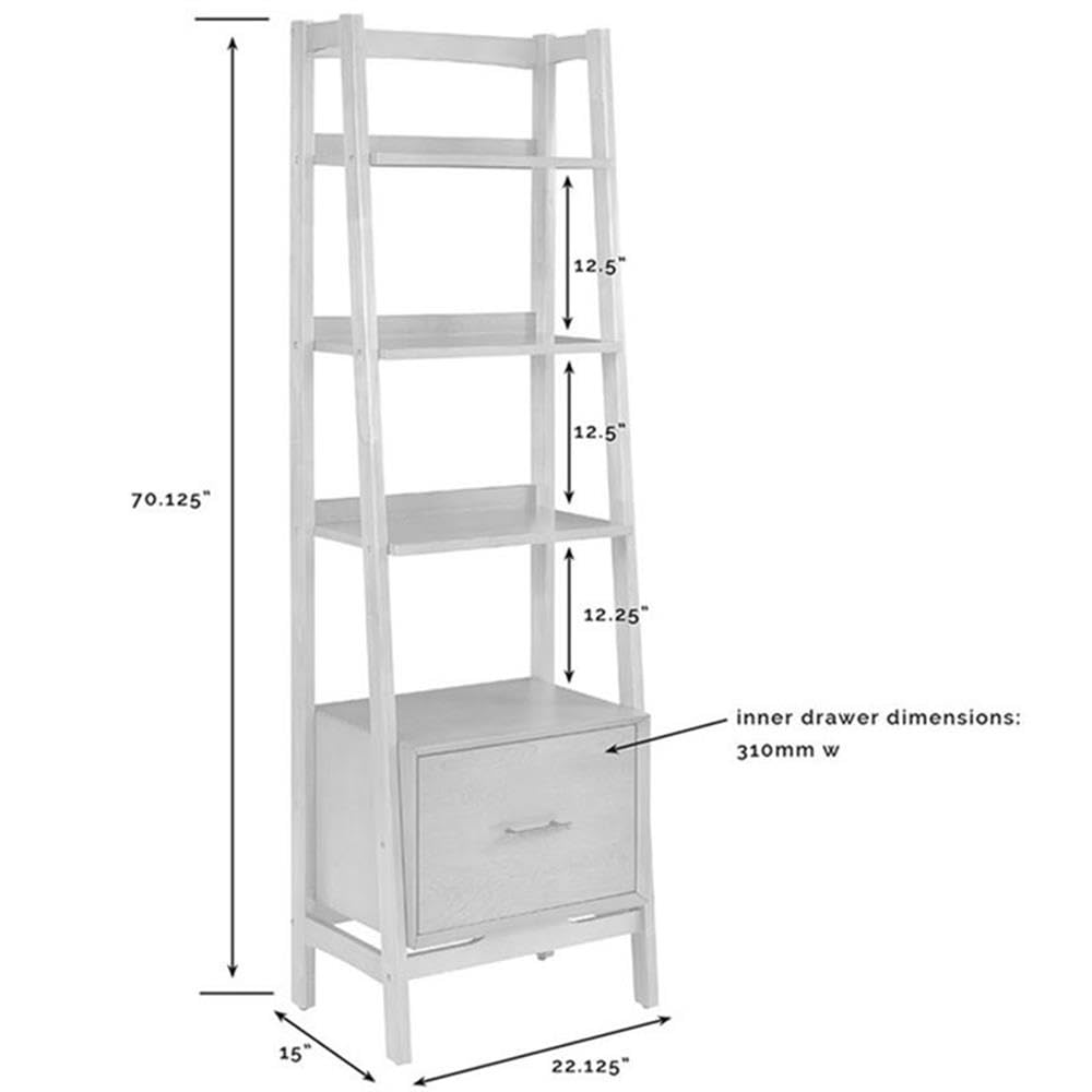 Pemberly Row 25 Inch 4 Shelf Bookcase in Acorn Finish - Perfect for Home Office, Living Room, and Bedroom Storage