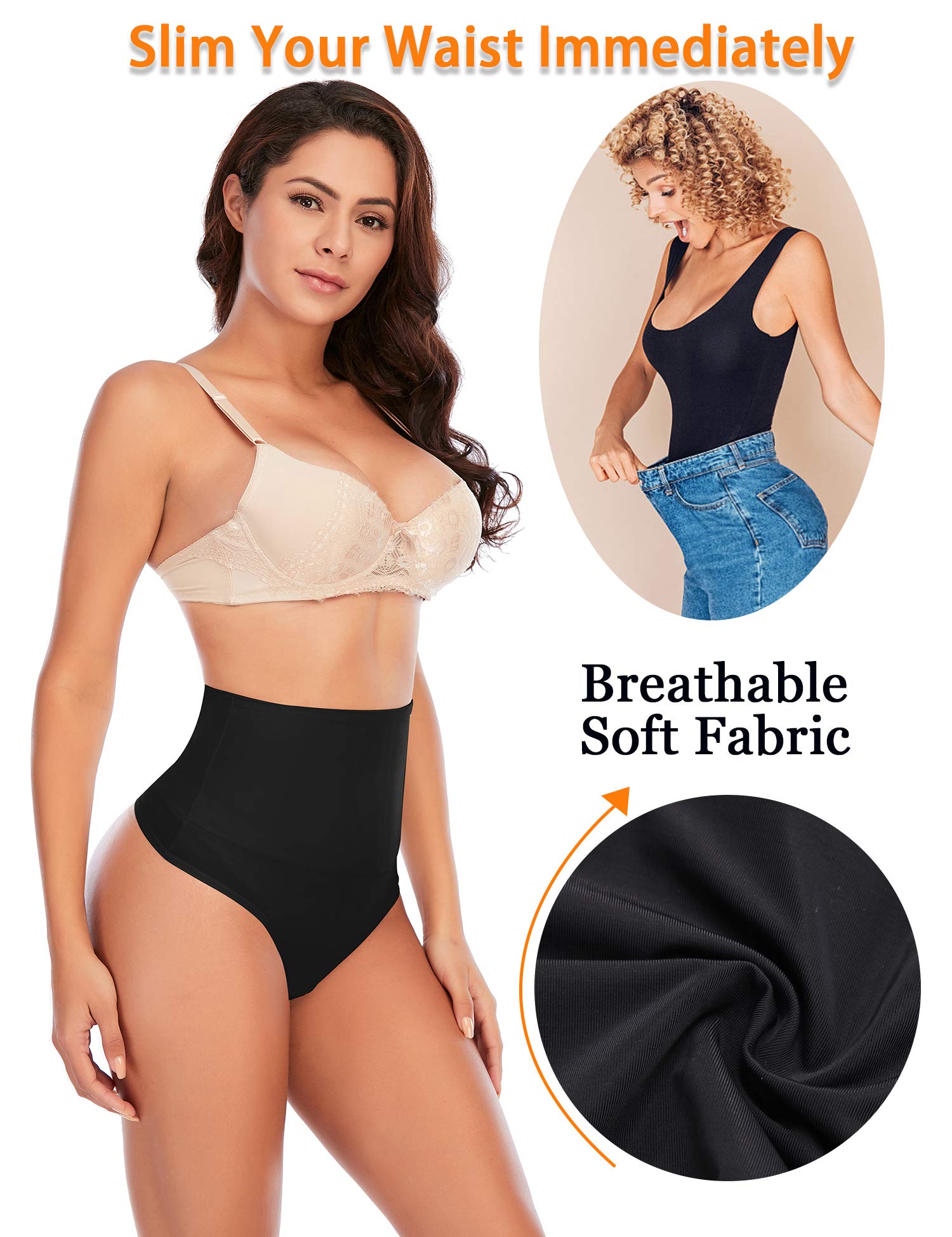 Werena Seamless Tummy Control Thong Shapewear for Women - High Waisted Body Shaper Underwear for Smoothing & Slimming | Perfect for Dresses, Jeans & Special Occasions