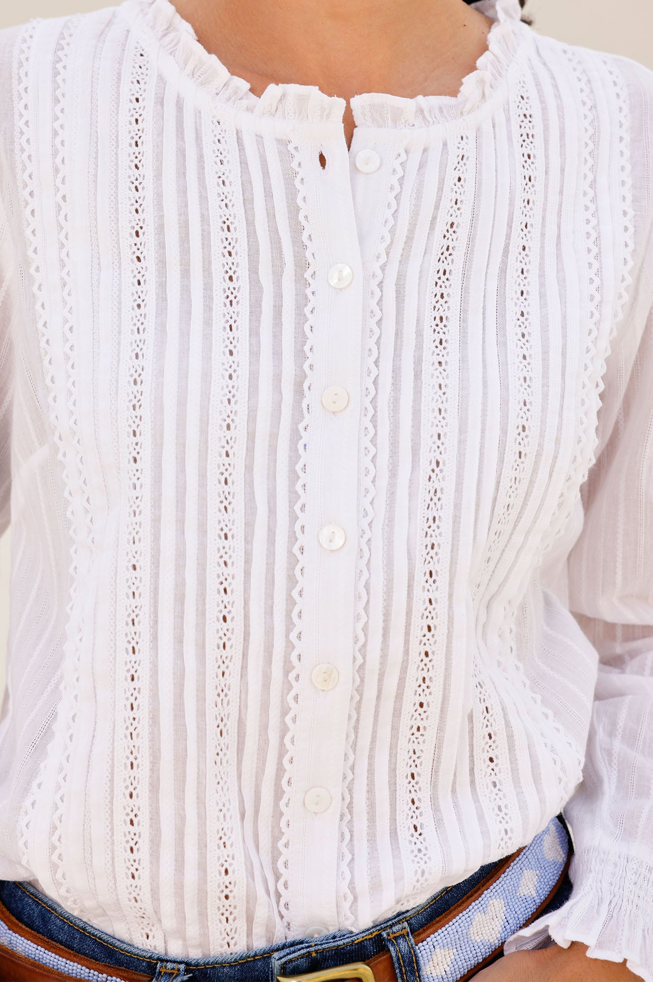 Elegant Vienna Long Sleeve Blouse for Women - Classic White Button-Up Shirt for Office, Business Casual & Formal Occasions