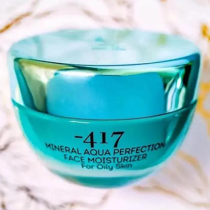 417 Mineral Aqua Perfection Face Moisturizer for Oily Skin - Oil-Free Hydration & Pore Minimizing Cream - Perfect for Daily Skincare Routine & Makeup Prep