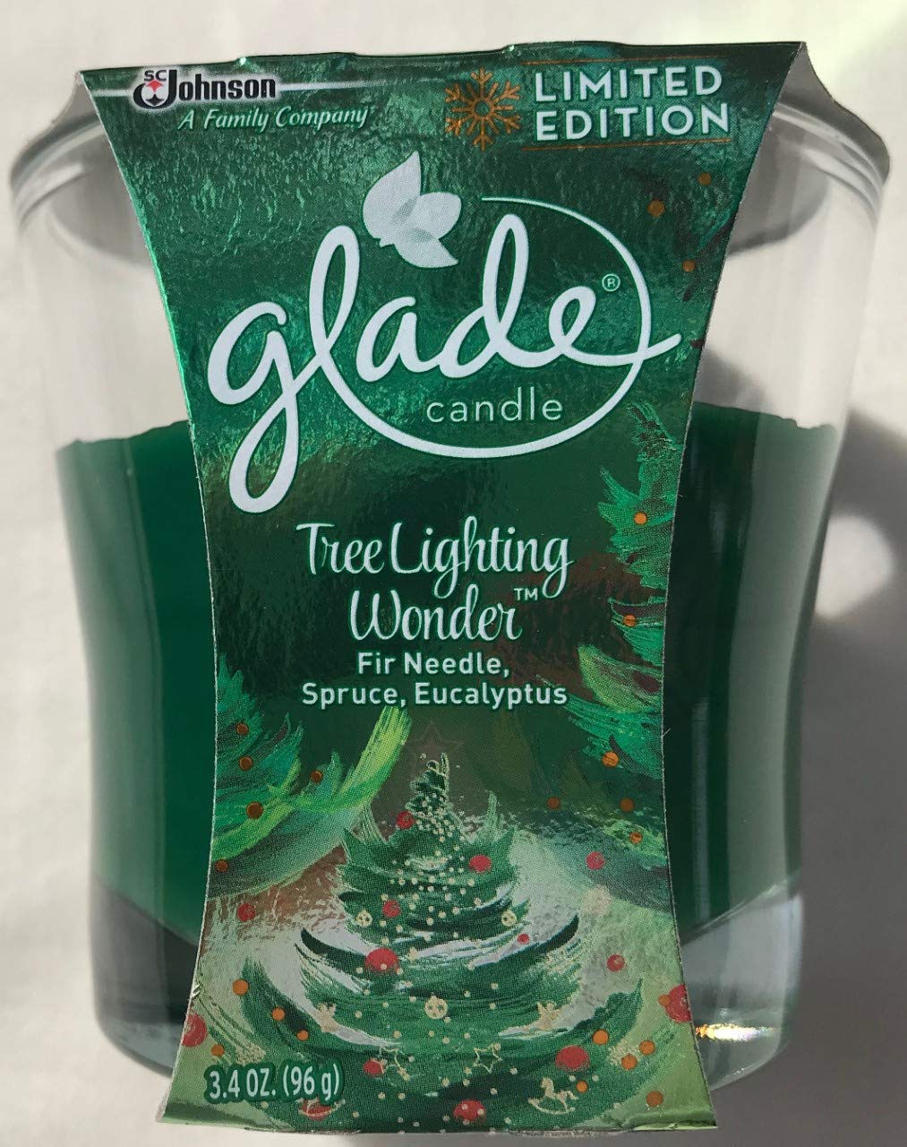 Glade Tree Lighting Wonder Fir Spruce Eucalyptus Scented Candle - 3.4 oz Oil Wax Jar Candle Set of 9 | Holiday Home Decor, Christmas Aromatherapy & Cozy Winter Ambiance
