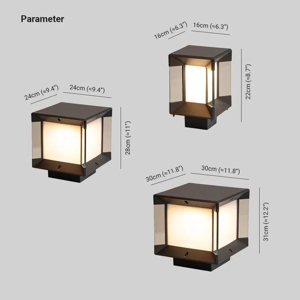 Solar Powered Outdoor Square Pillar Lights - Waterproof LED Landscape Lighting for Garden, Pathway, and Driveway - Energy Efficient & Weather Resistant