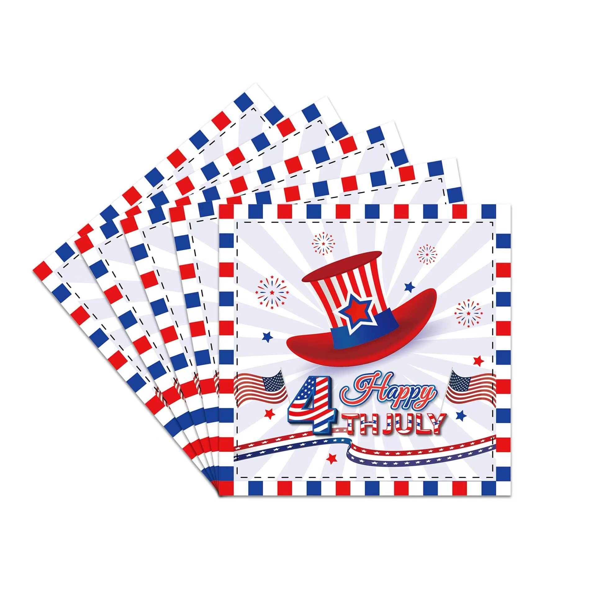 40-Pack 4th of July Party Supplies - 20 Patriotic Plates & 20 American Flag Napkins for Independence Day Decorations | Perfect for Backyard BBQs, Picnics & Holiday Celebrations
