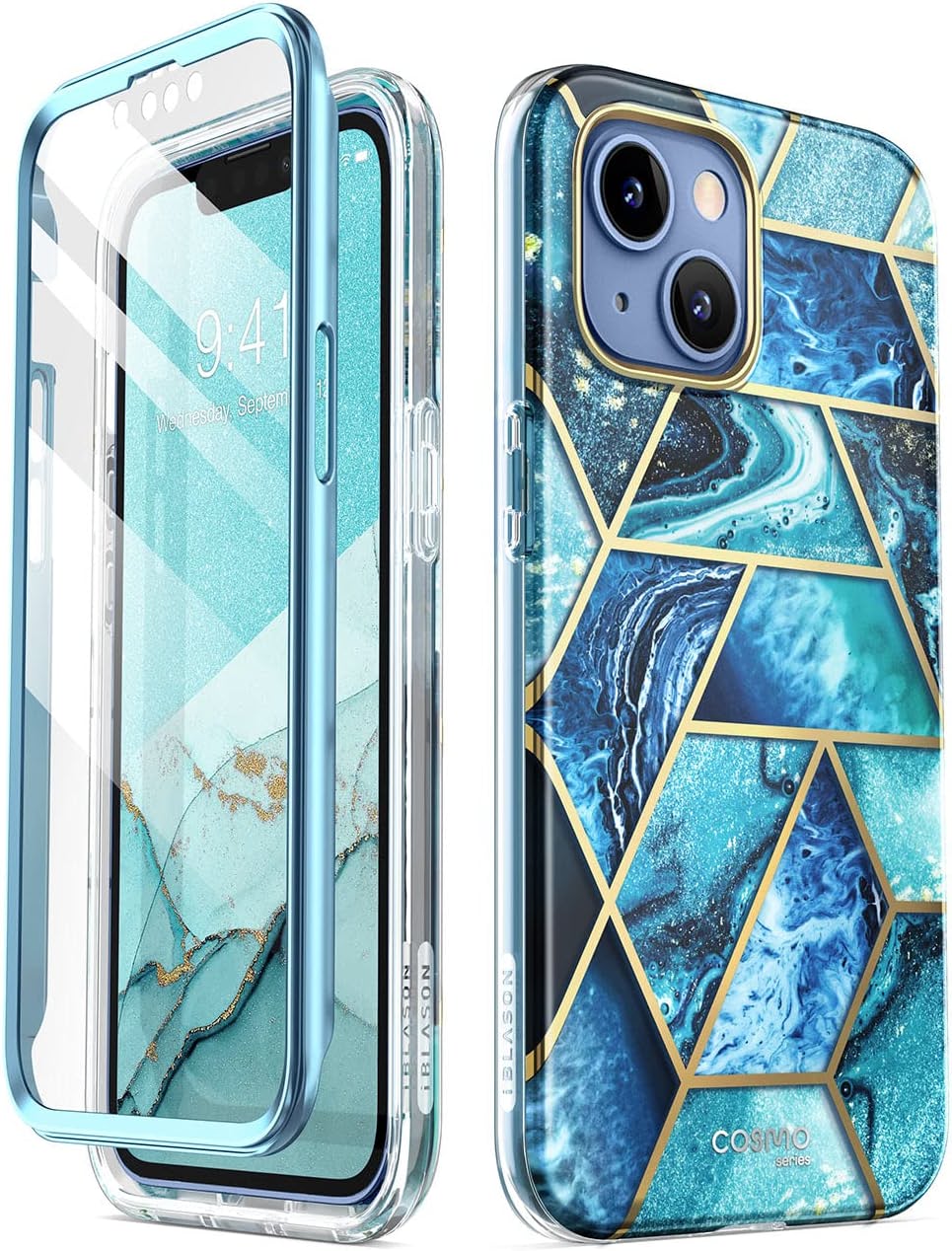 Premium Marble Protective Case for iPhone 14 & iPhone 13 (6.1 Inch) - Slim Fit, Shockproof Cover with Raised Edges for Screen & Camera Protection | Perfect for Everyday Use, Travel & Outdoor Activities