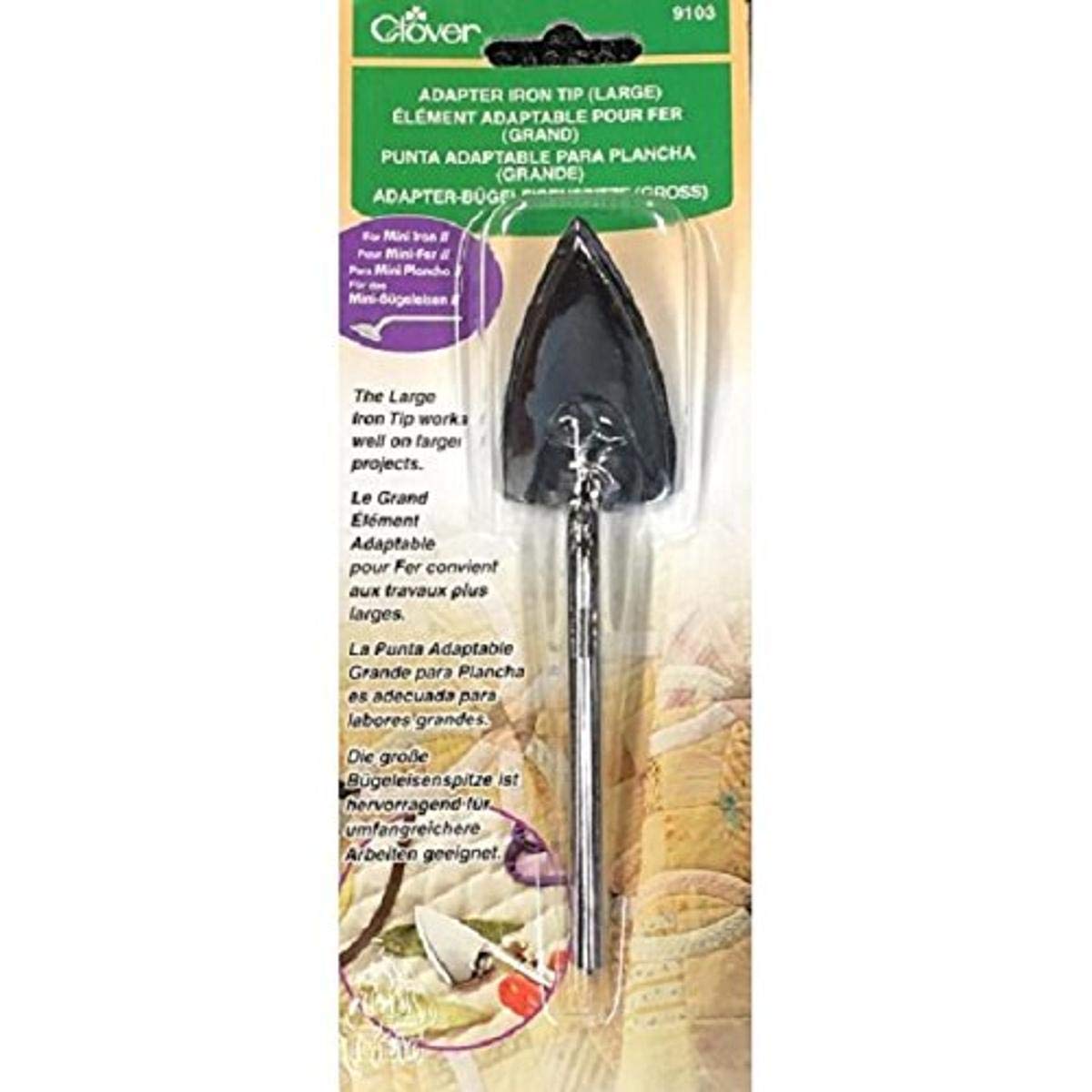 Clover 9103 Mini Iron II with Large Tip - Perfect for Quilting, Sewing, and Fabric Crafts | Compact & Portable for DIY Projects