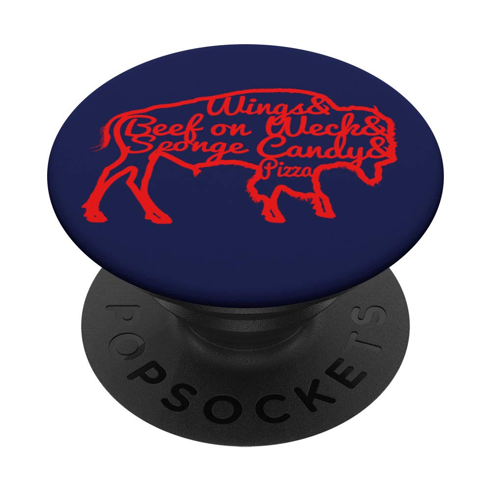 Best Buffalo NY Popular Foods List PopSockets PopGrip - Interchangeable Phone & Tablet Grip for Secure Hold - Perfect for Travel, Commuting, and Everyday Use