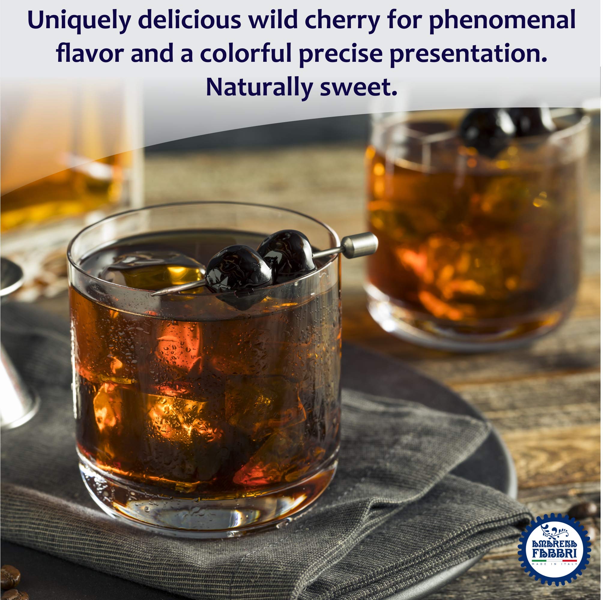 Fabbri Amarena Wild Cherries in Syrup - Premium Italian Dessert Topping (600g Jar) | Perfect for Ice Cream, Cakes, Cocktails & Gourmet Recipes