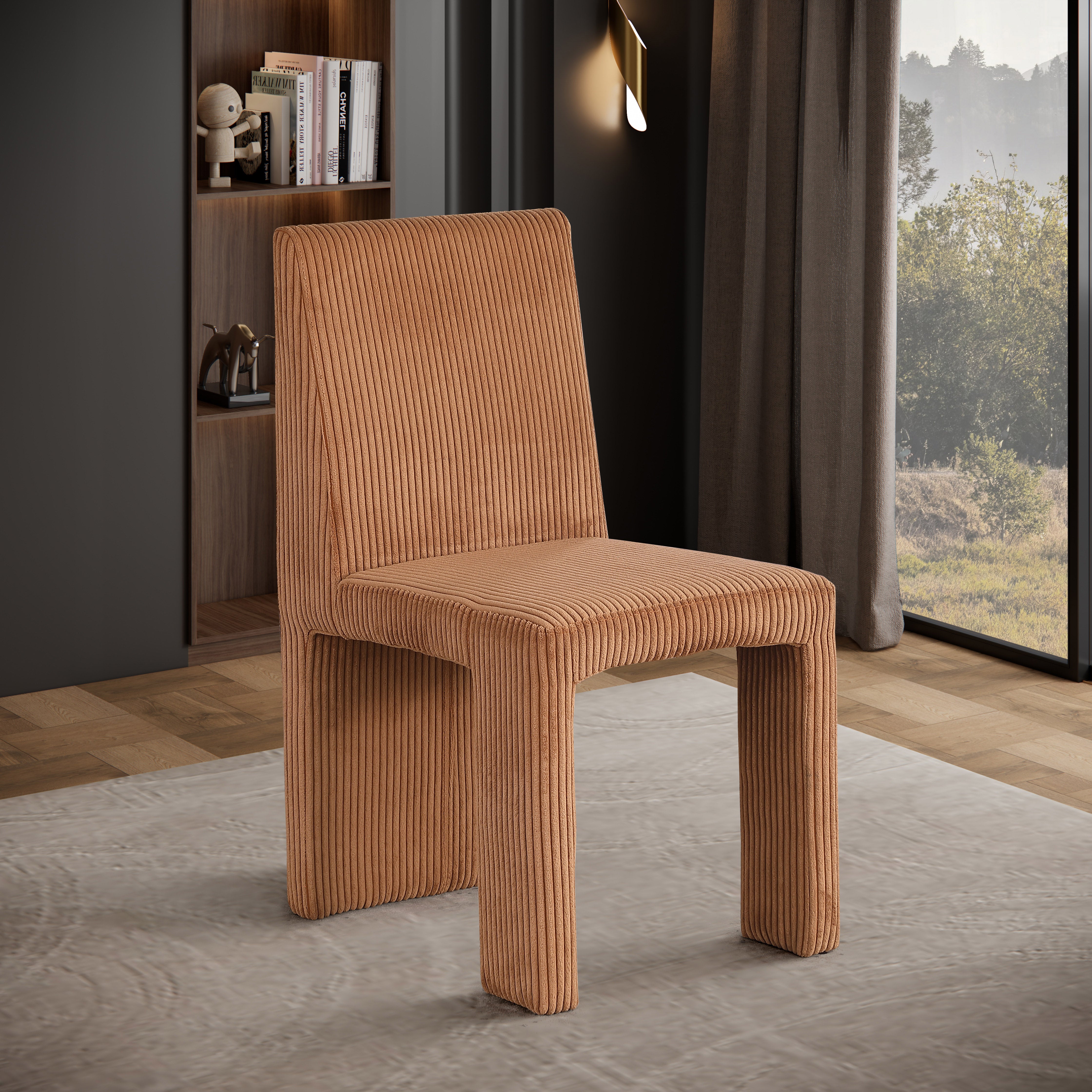 Premium Benson Microsuede Corduroy Fabric Dining Chair - Comfortable Modern Upholstered Seat for Kitchen, Dining Room & Office - Home & Commercial Use