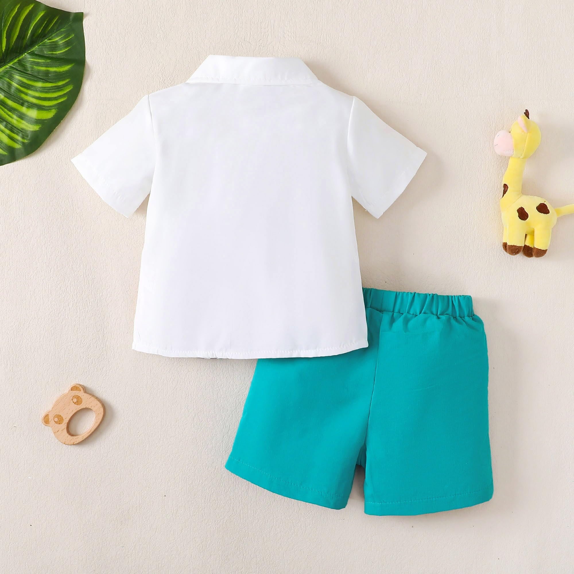 Toddler Boys Summer Outfit Set - Cotton Short Sleeve Shirt & Shorts for Baby Boys | Playtime, Beach & Outdoor Activities