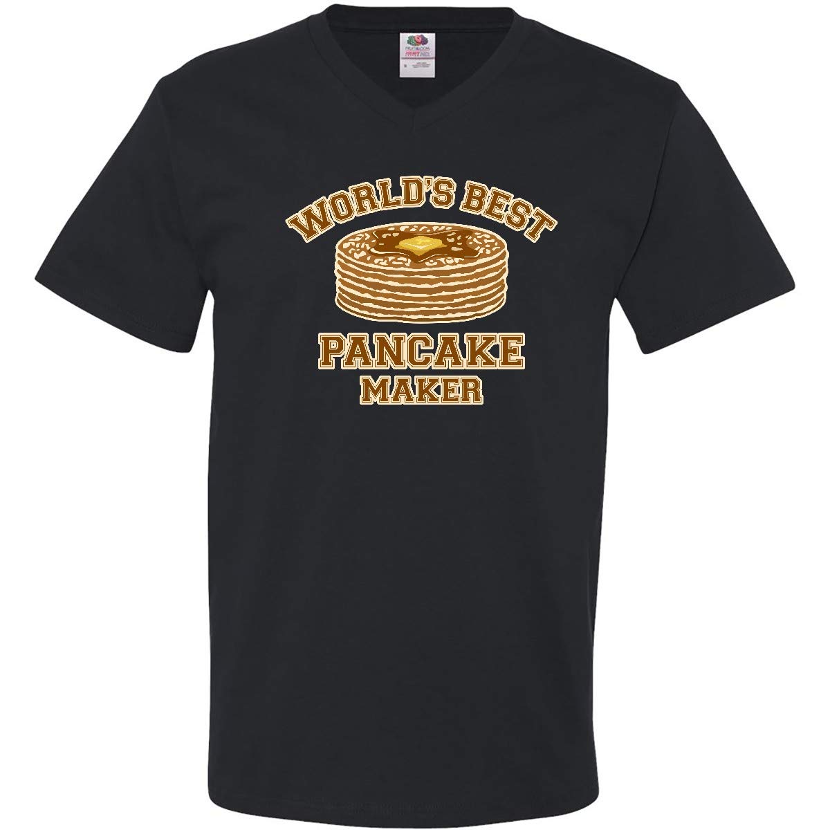 Inktastic Best Pancake Maker Men's V-Neck T-Shirt - Funny Breakfast Lover Gift for Dad, Husband & Chefs - Perfect for Cooking Enthusiasts & Foodie Gifts