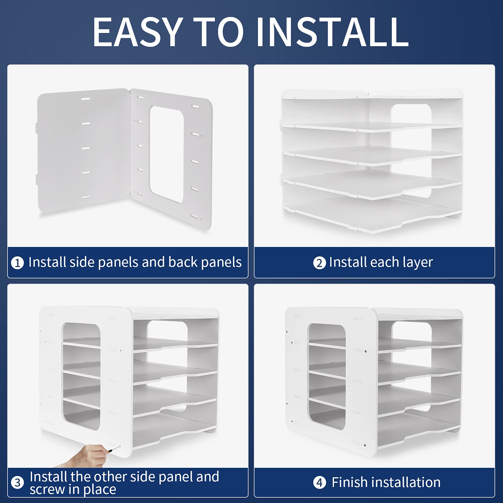 5-Tier Letter Tray Organizer - A4 Paper File Holder & Desk Document Organizer for Home, Office & School | Perfect for Mail Sorting, Bill Organization & Office Supplies Storage