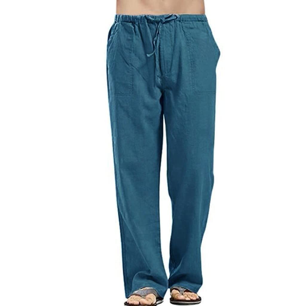 **Gillberry Men's Casual Loose Elastic Waist Sweatpants - Lightweight Cotton Pajama Pants for Home, Lounge & Sleep | Comfortable & Breathable**