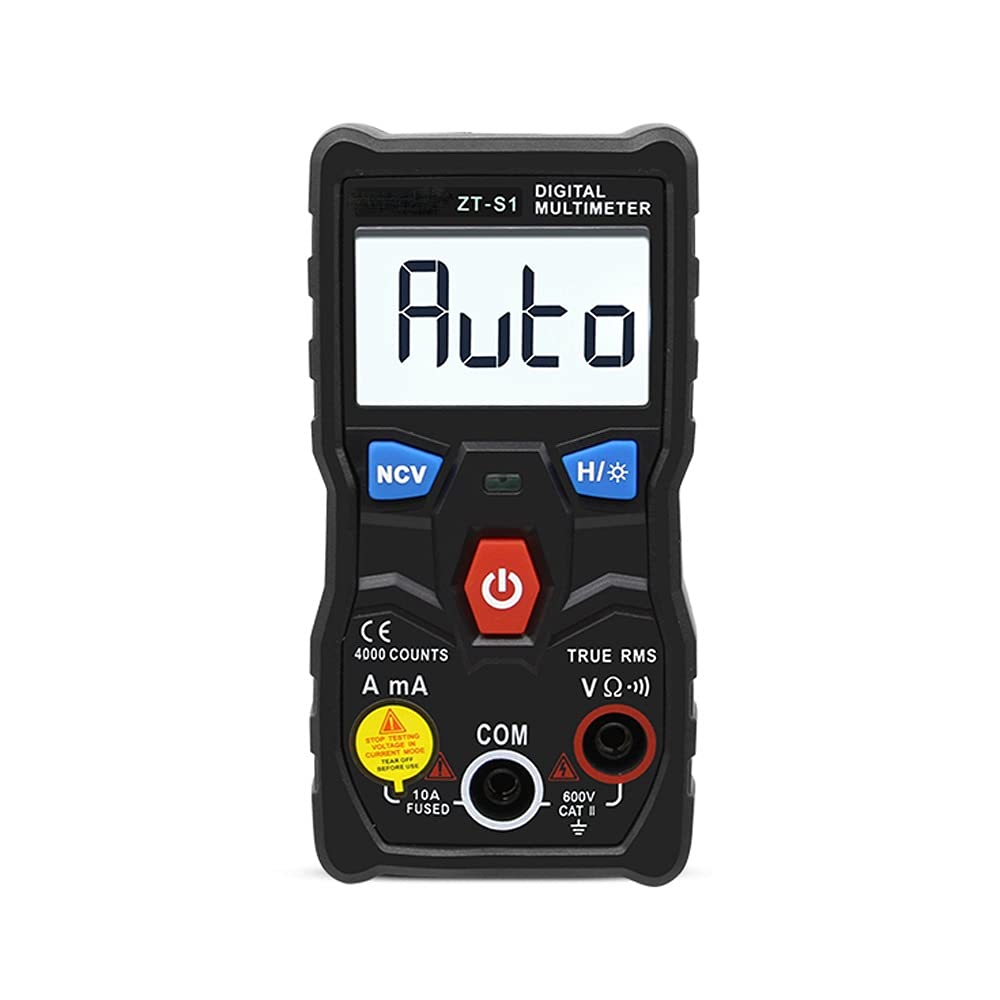 WDBBY Auto-Ranging Digital Multimeter Tester with LCD Backlight & Flashlight - Professional Automotive Electrical Testing Tool (Black) - Perfect for Car Repair, Home DIY, and Electronics Projects