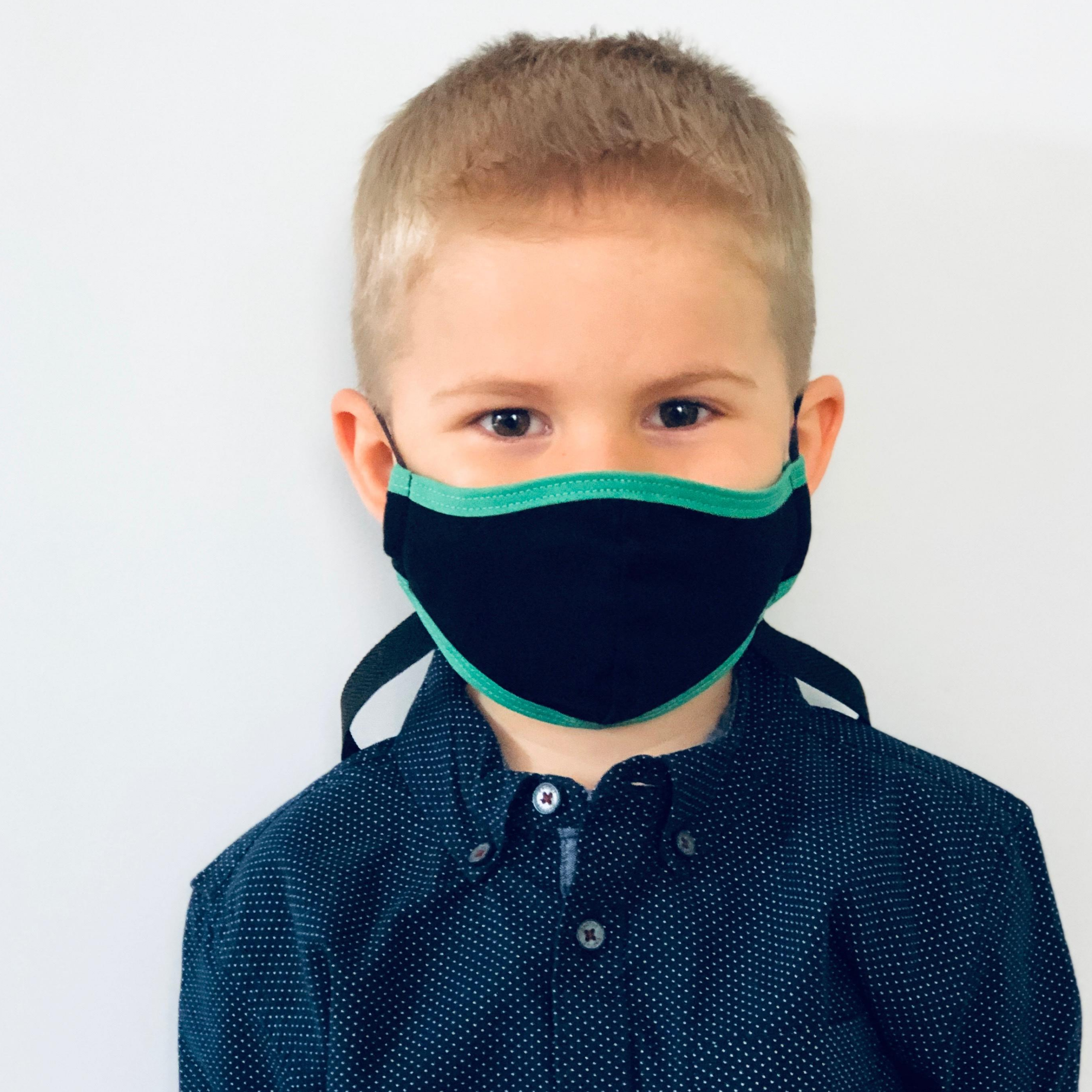 Black with Green Trim (Kids Size)