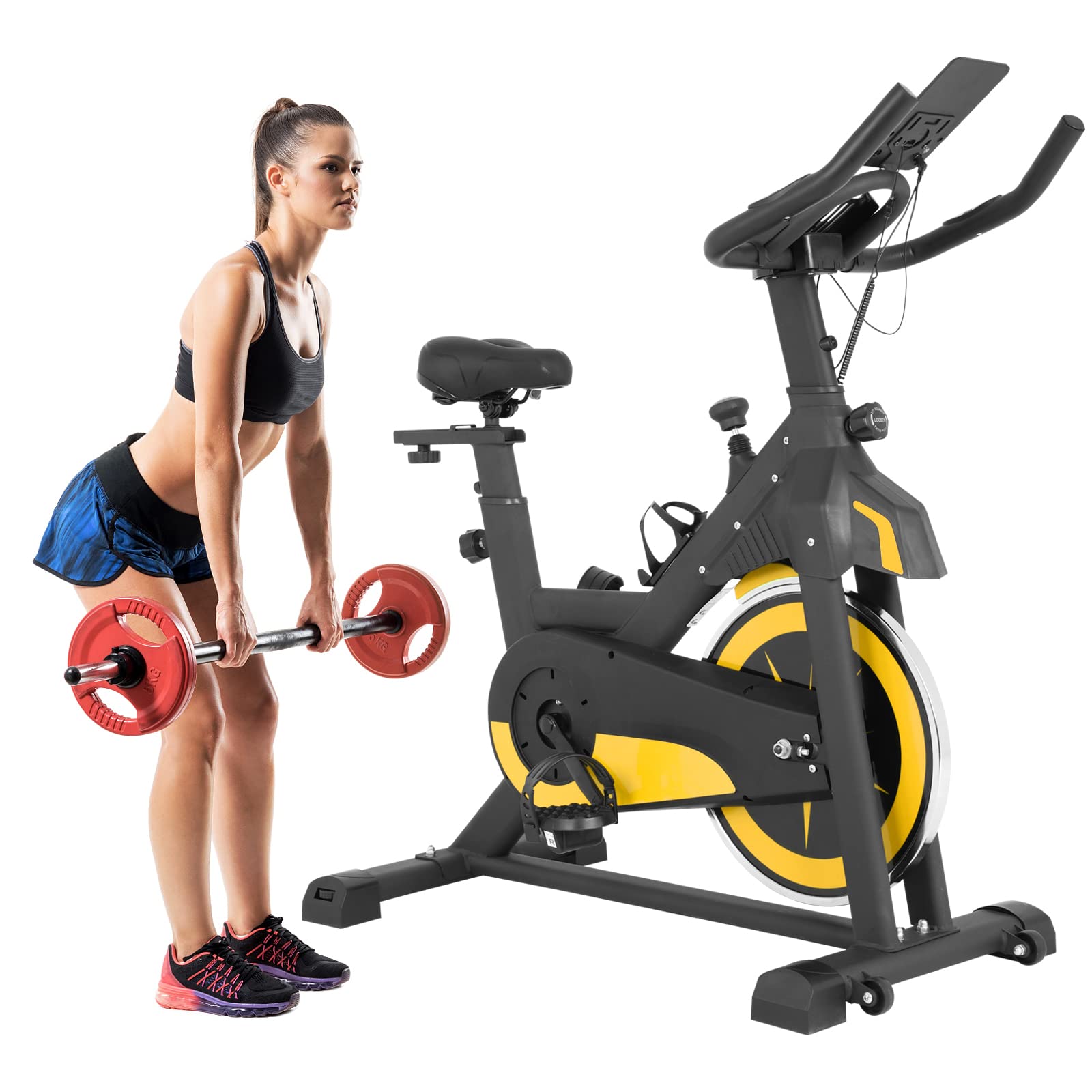 Best Stationary Exercise Bike for Home Gym - Indoor Cycling Bike with Adjustable Resistance, Comfortable Seat, LCD Monitor & Cup Holder - Perfect for Cardio Workouts, Weight Loss & Fitness Training