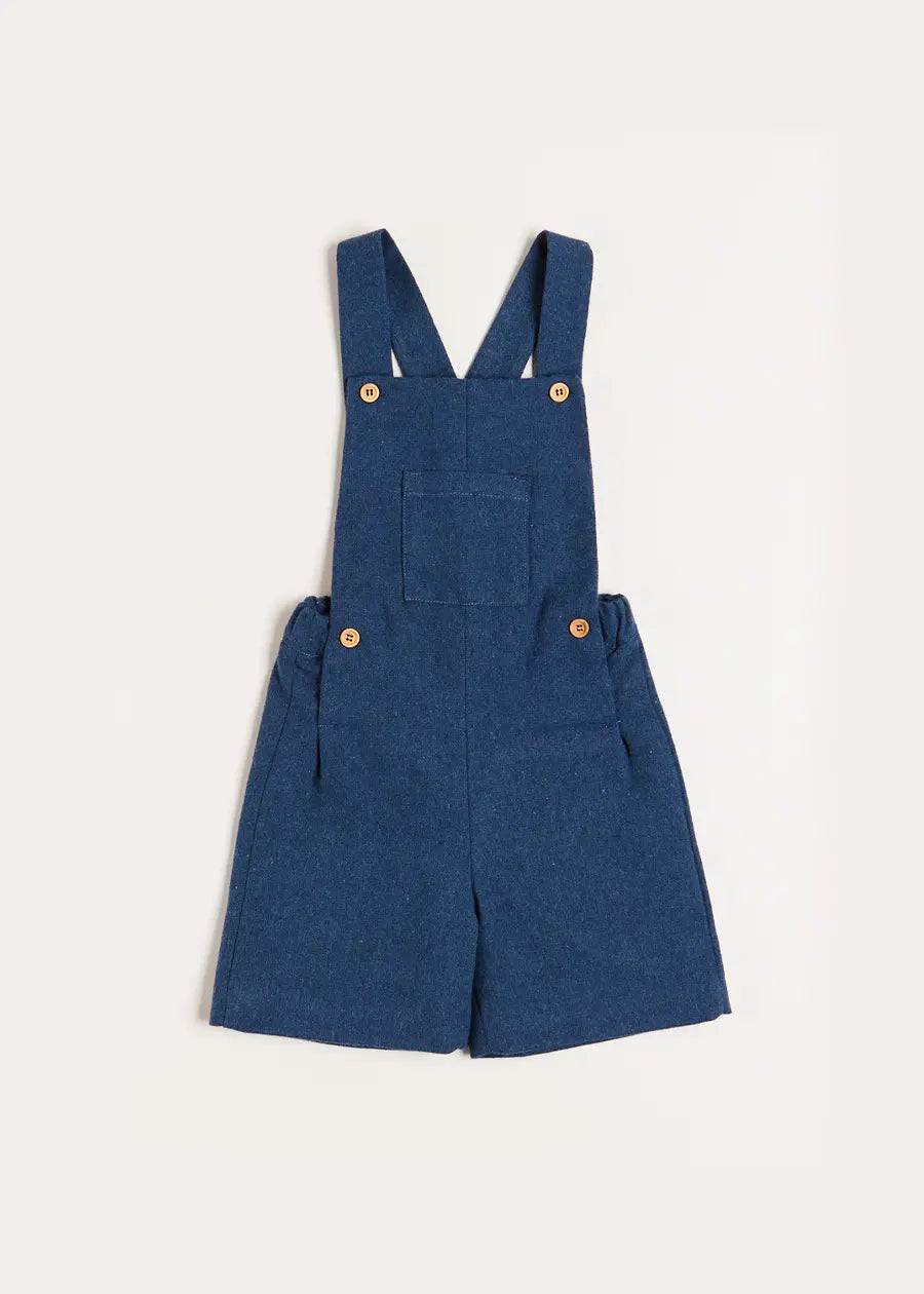 Blue Wool Front Pocket Dungarees for Kids (18 Months to 5 Years) - Comfortable & Durable Playwear for Outdoor Adventures & Preschool Activities
