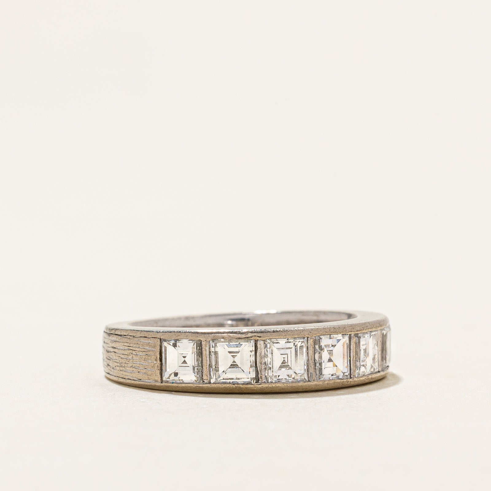 1.38ctw Six Stone Square Cut Diamond Wedding Band Ring for Women - Size 6.25 - Perfect for Engagement, Anniversary & Special Occasions