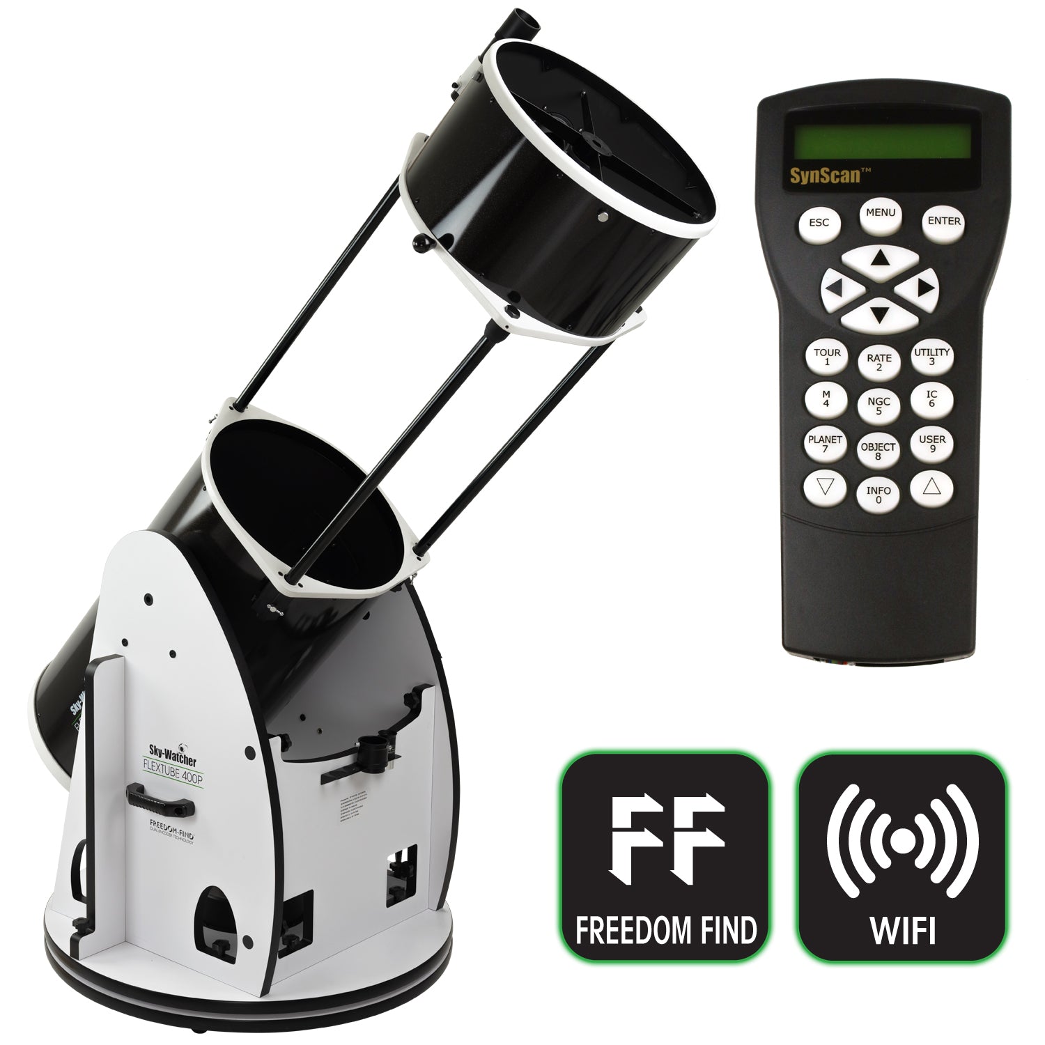 Flextube 400P SynScan GoTo Collapsible Dobsonian Telescope - 16