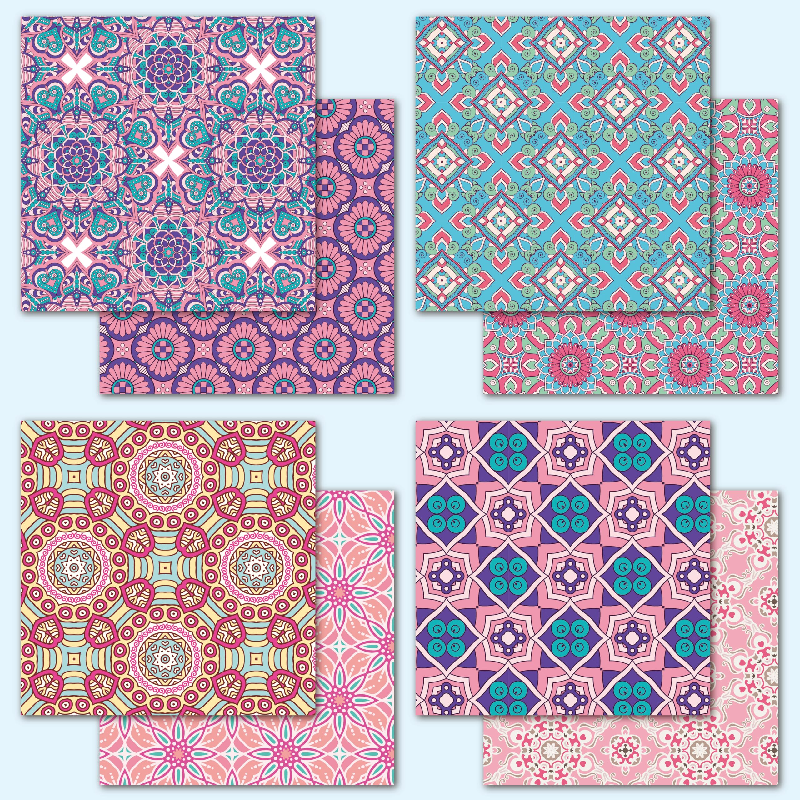 Mandala Pink 12x12 Scrapbook Paper Pad - Premium Cardstock for Valentine's Day Cards, Journaling, Planner, Origami & Scrapbooking | Decorative Craft Paper for DIY Projects & Memory Books