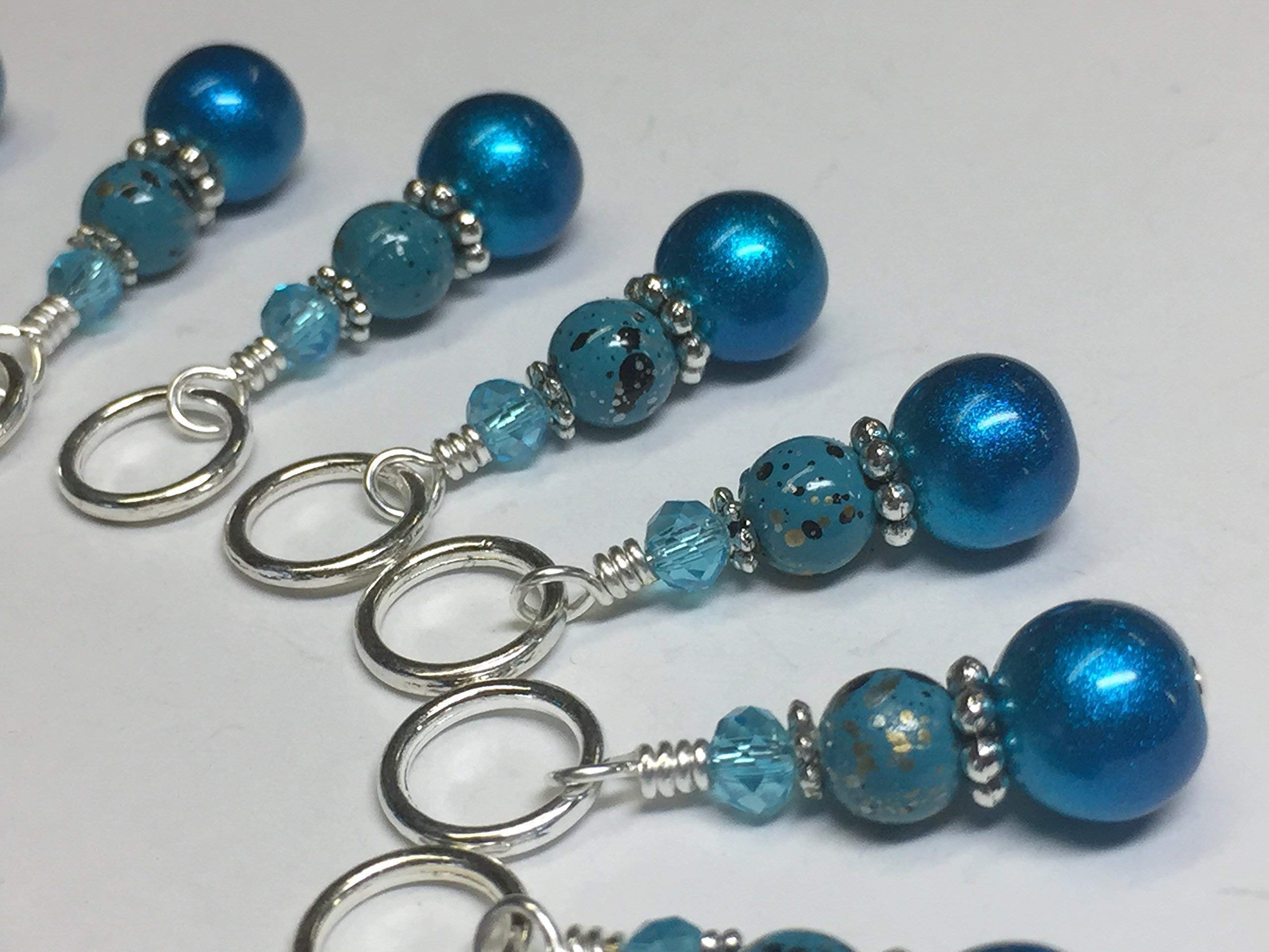 Premium Blue Stitch Marker Set for Knitting & Crochet - 50pcs Sheep-Shaped Progress Keepers with Locking Rings | Perfect for Yarn Projects, DIY Crafts, and Handmade Gifts (Great for Beginners & Advanced Knitters)