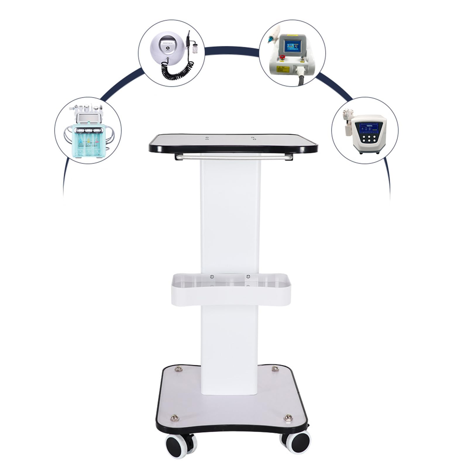 3-Tier Beauty Rolling Cart with Wheels - Mobile Salon & Spa Equipment Trolley for Hairdressing Tools Storage - Holds 88lbs - Perfect for Salon, Spa, Home & Professional Use