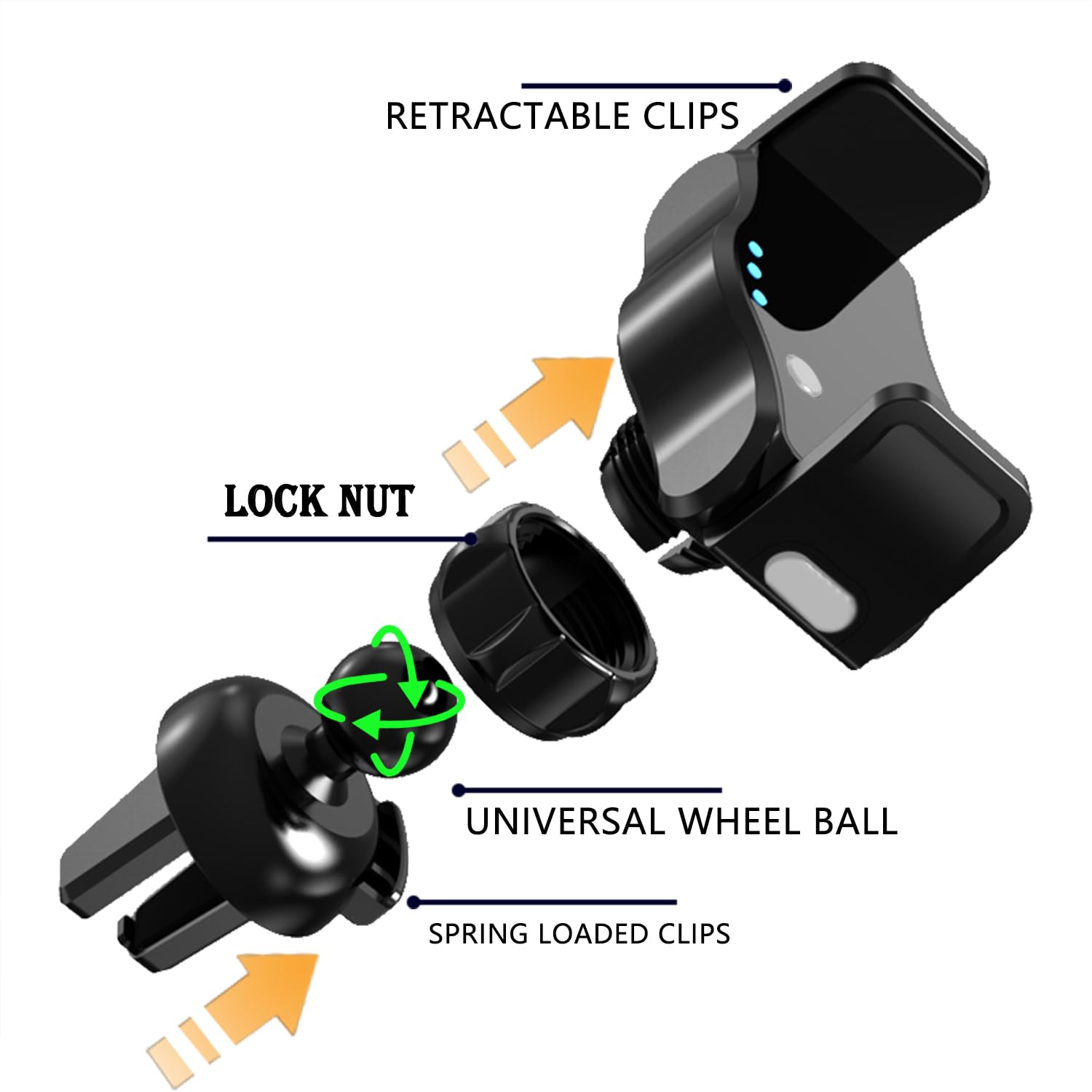 Electric Car Phone Holder with Auto Unlock & 360° Rotation - Universal Dashboard & Vent Mount for iPhone, Samsung, Pixel - Anti-Slip Design for Safe Driving | Perfect for Commuting, Road Trips & GPS Navigation